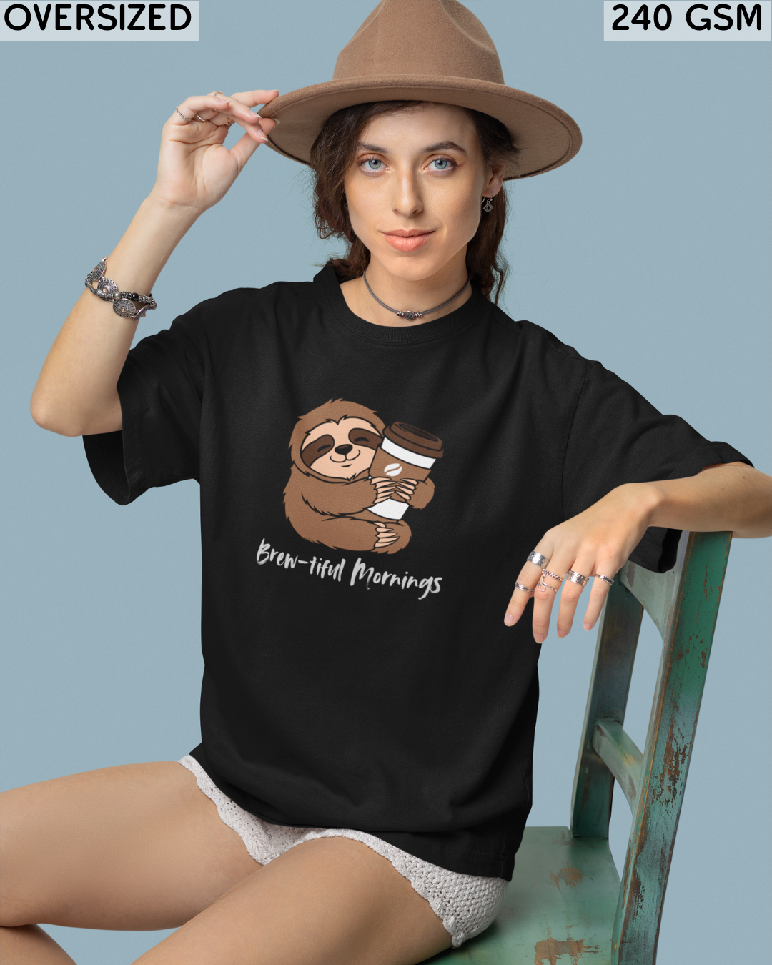 Brew-tiful Mornings Oversized T-Shirt - Unisex