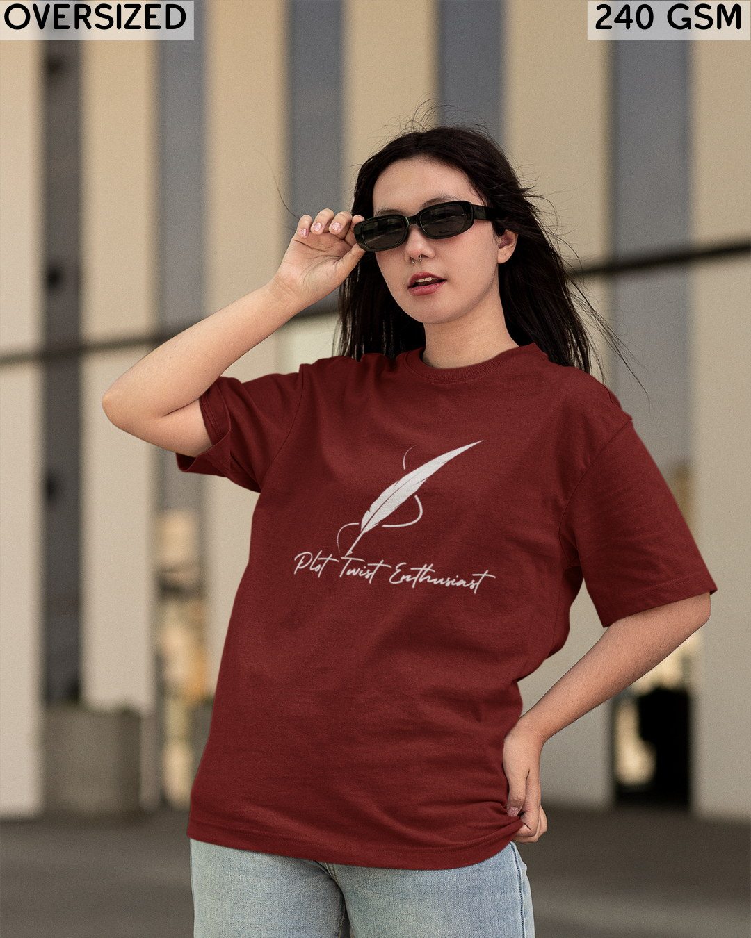 Plot Twist Enthusiast Oversized T-Shirt - Unisex