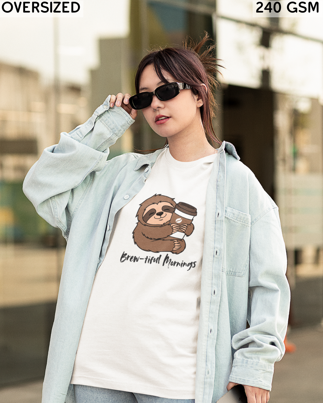 Brew-tiful Mornings Oversized T-Shirt - Unisex
