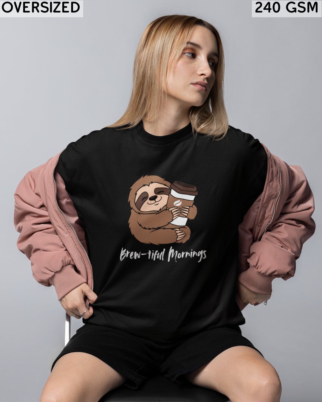 Brew-tiful Mornings Oversized T-Shirt - Unisex