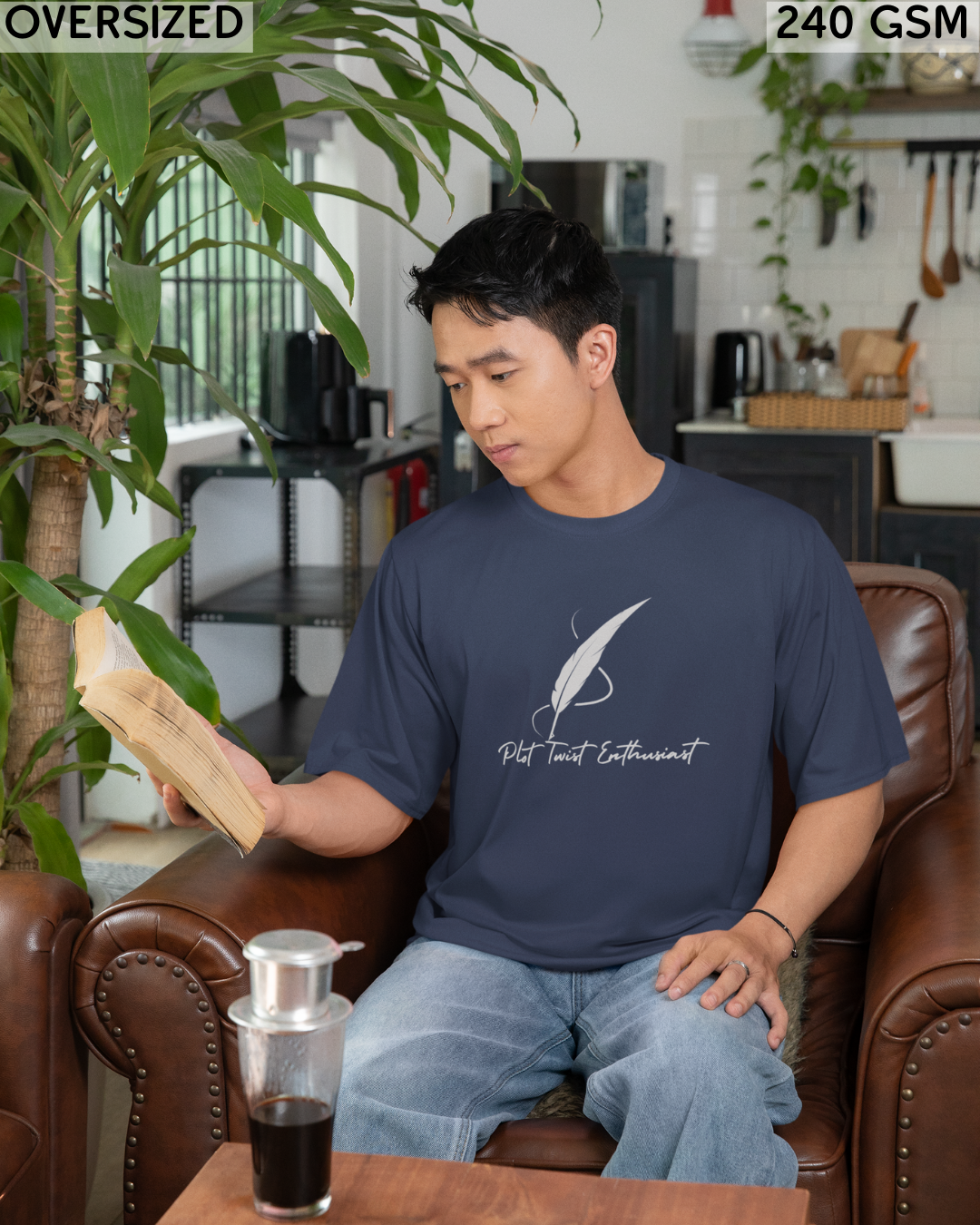 Plot Twist Enthusiast Oversized T-Shirt - Unisex