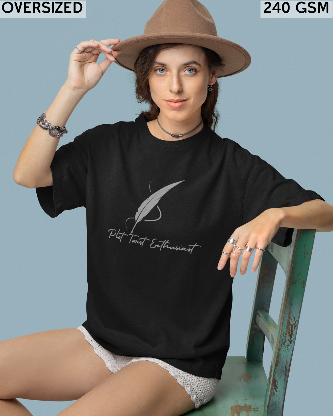 Plot Twist Enthusiast Oversized T-Shirt - Unisex