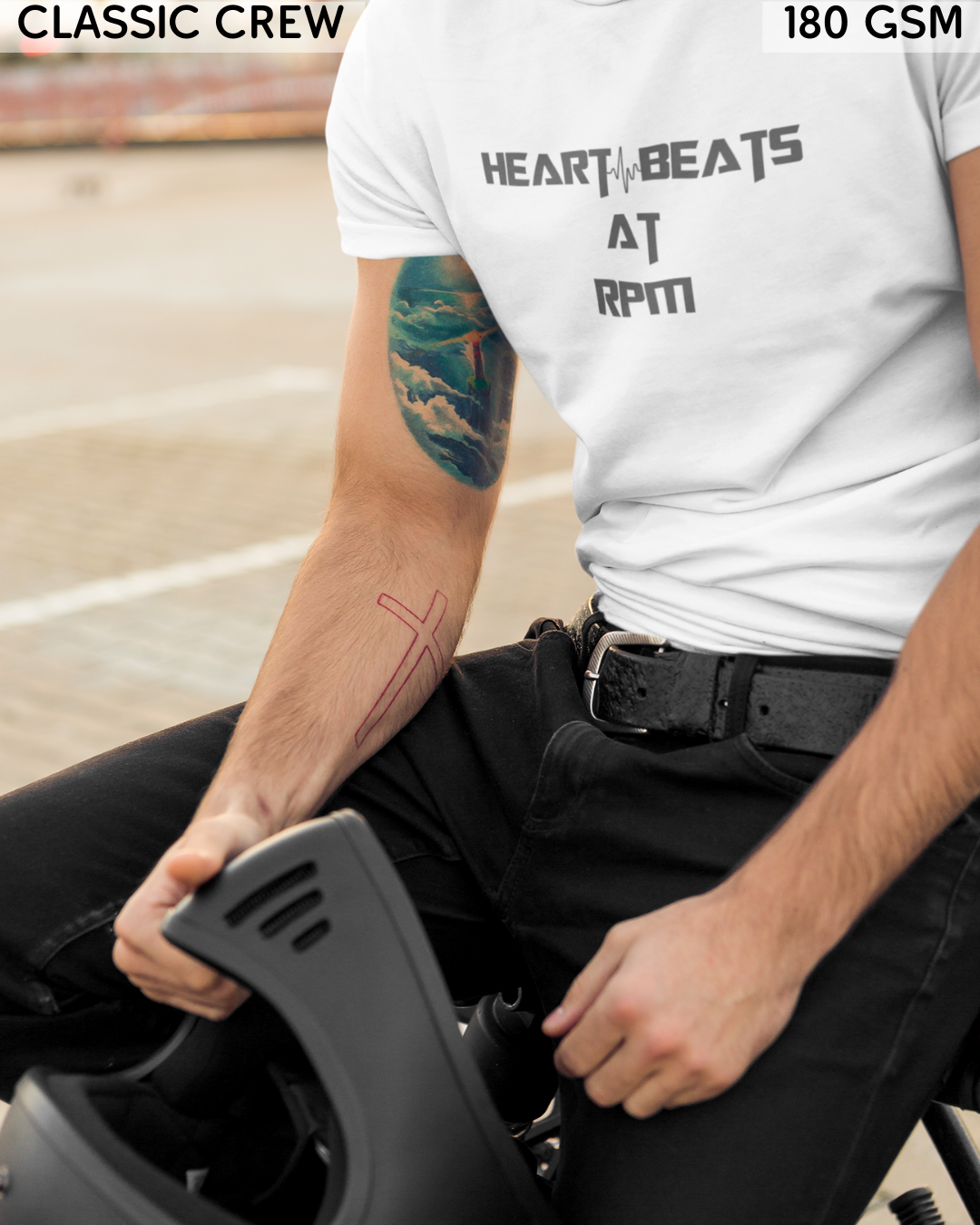 Heart Beat's At RPM - Biker's T-Shirt - Unisex