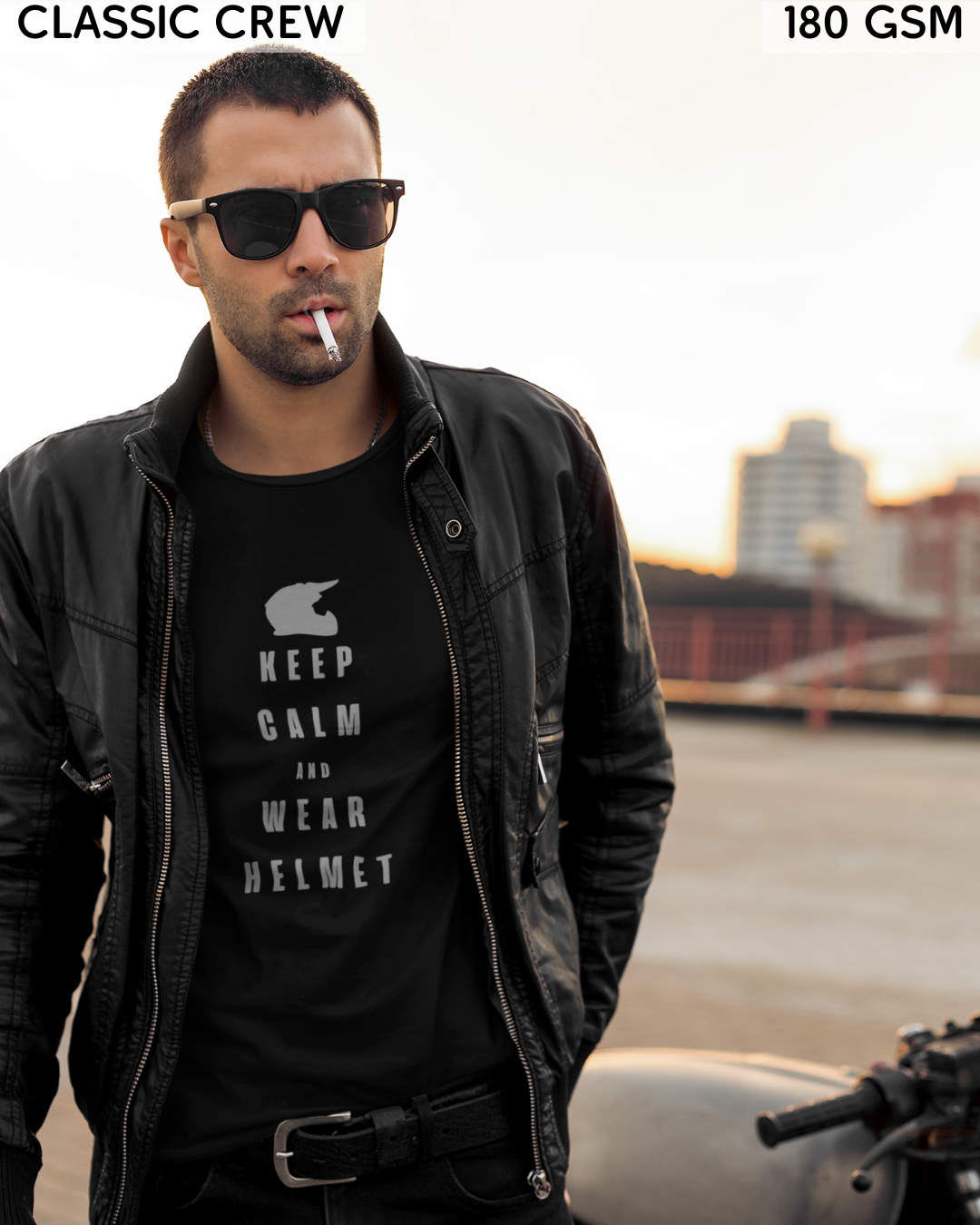Keep Calm And Wear Helmet - Biker's T-Shirt - Unisex