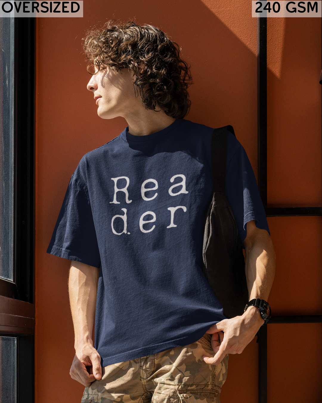 Reader Large (English) Text Oversized T-Shirt - Unisex