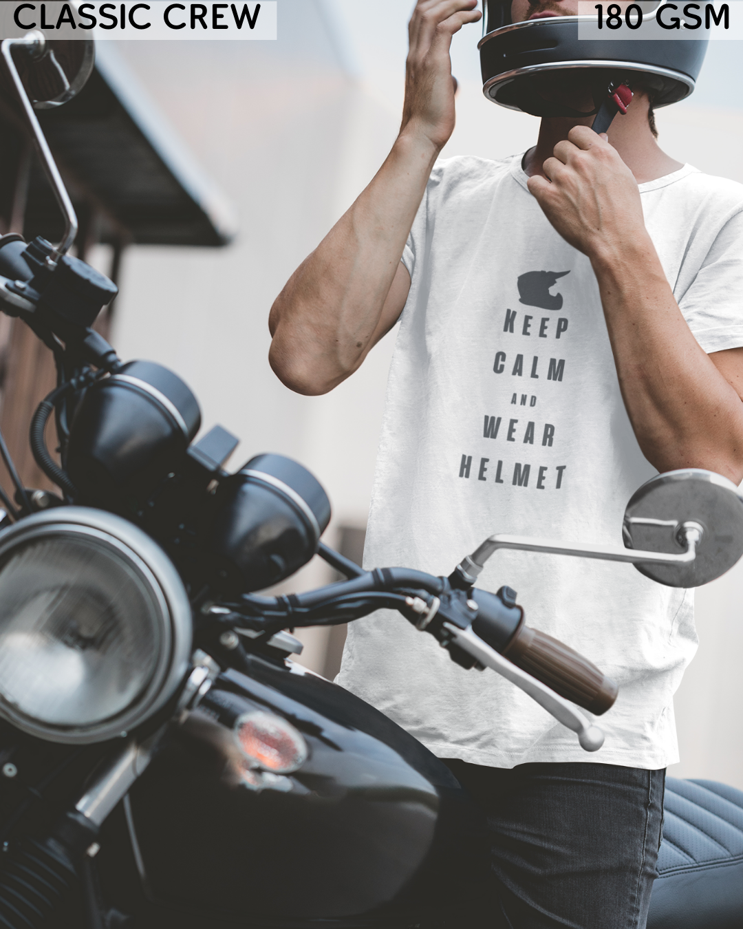 Keep Calm And Wear Helmet - Biker's T-Shirt - Unisex