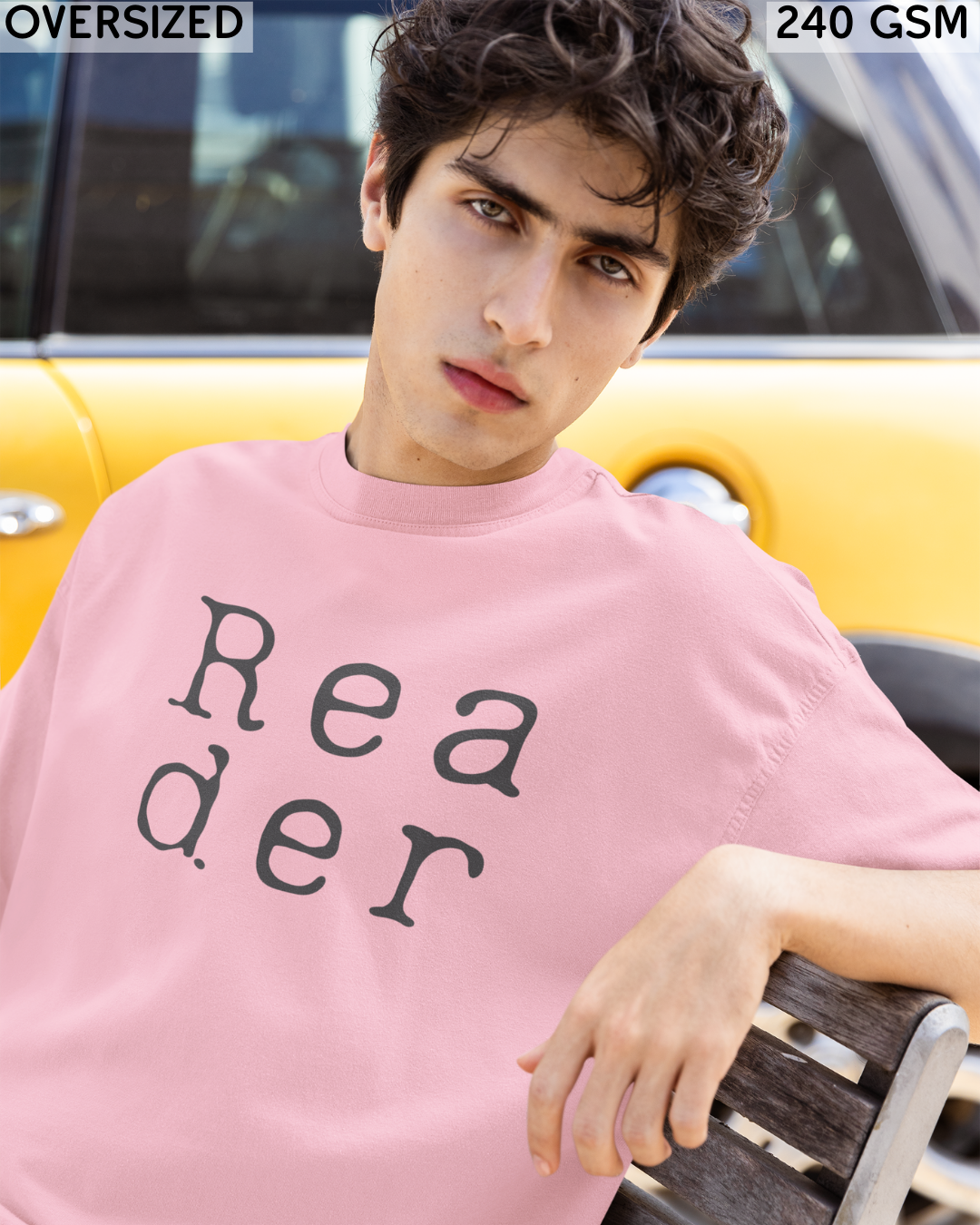 Reader Large (English) Text Oversized T-Shirt - Unisex