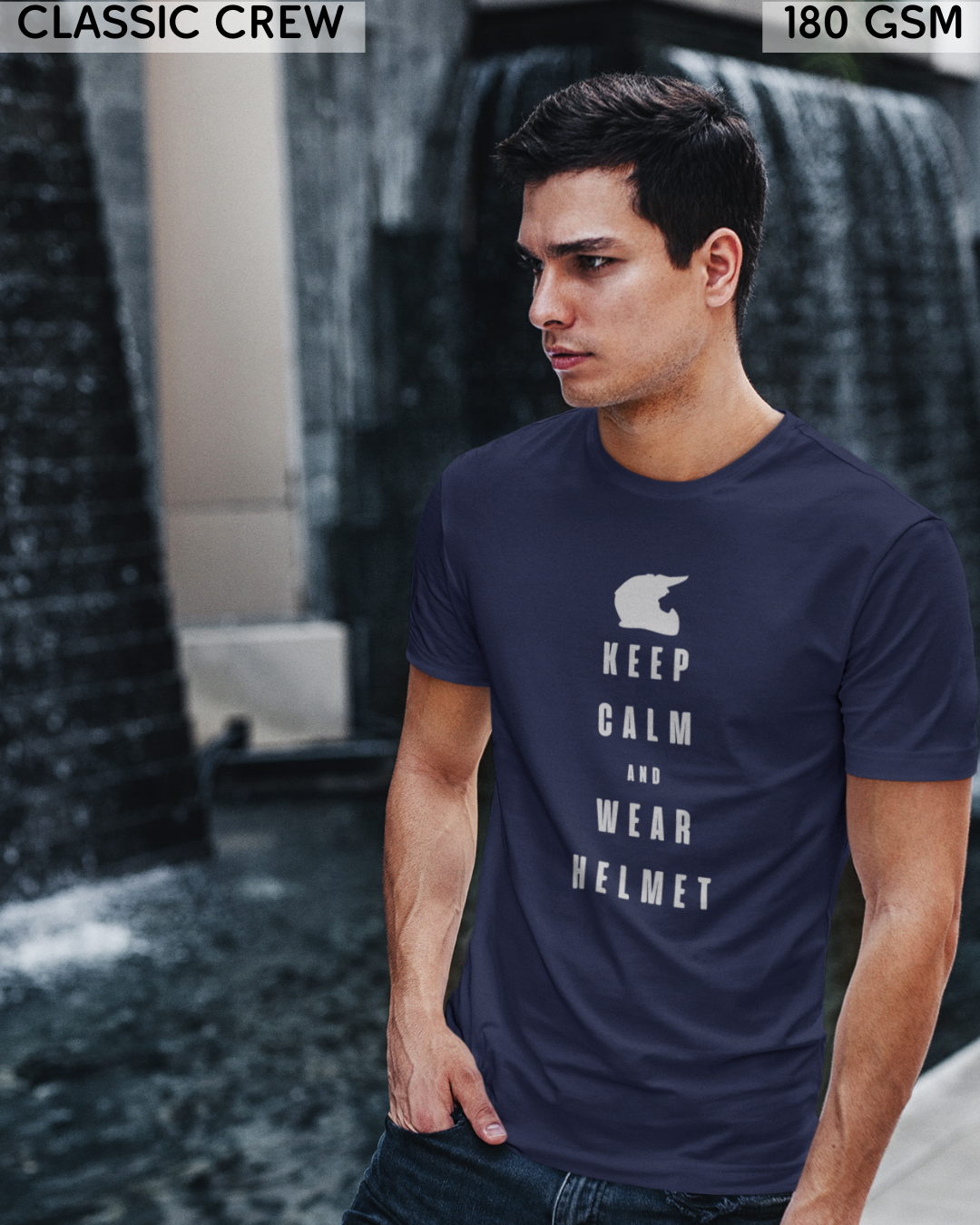 Keep Calm And Wear Helmet - Biker's T-Shirt - Unisex