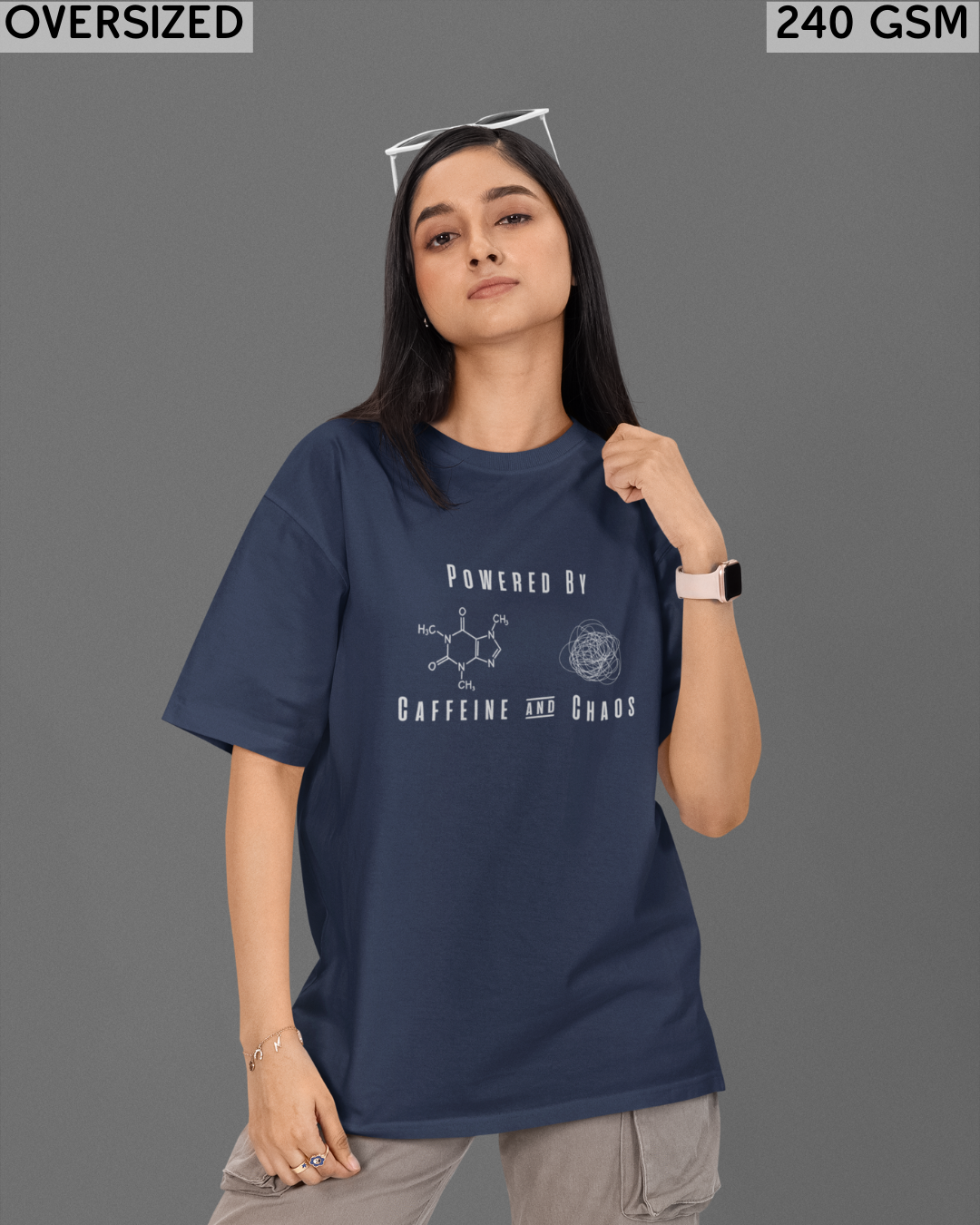 Powered By Caffeine & Chaos Oversized T-Shirt - Unisex
