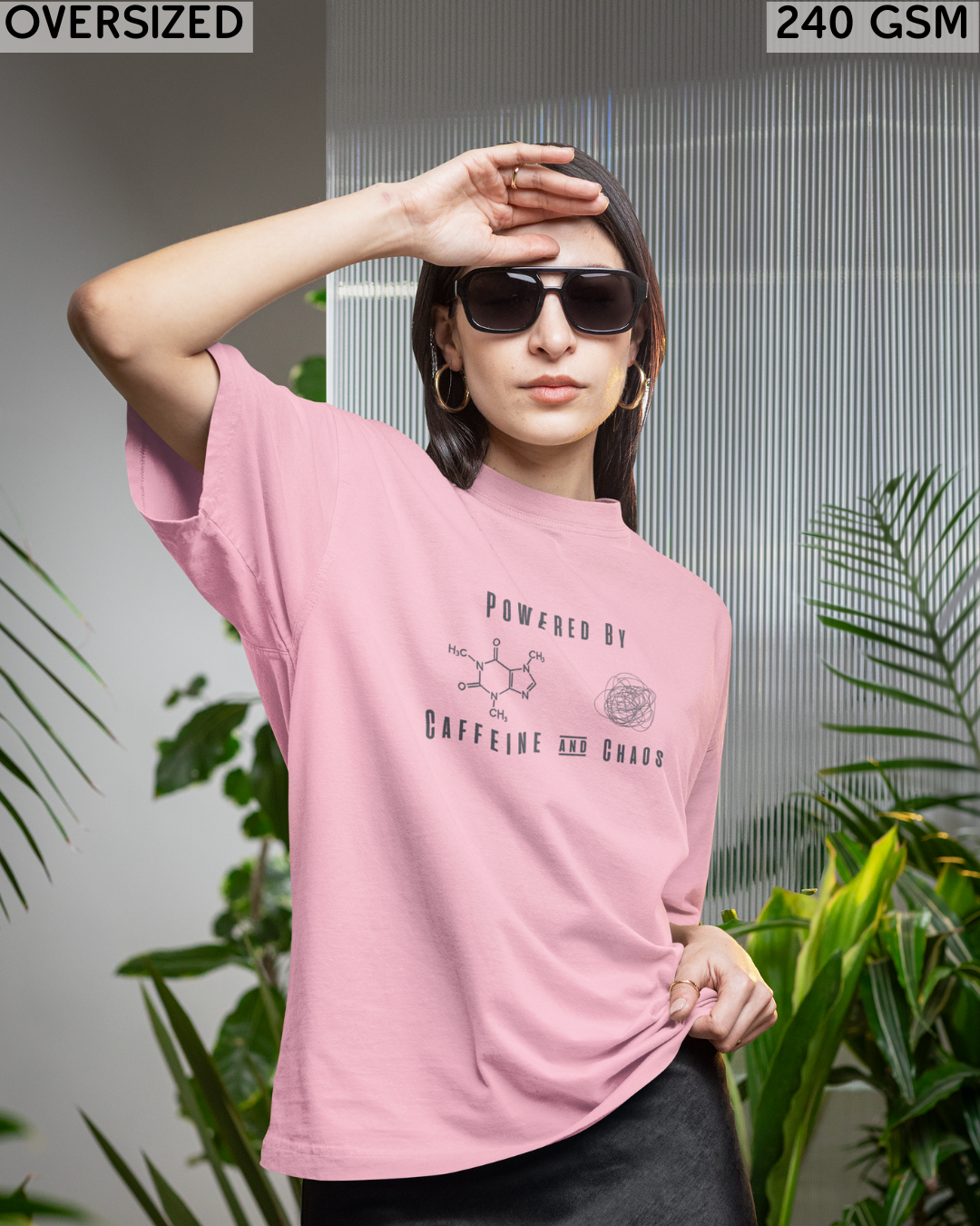 Powered By Caffeine & Chaos Oversized T-Shirt - Unisex