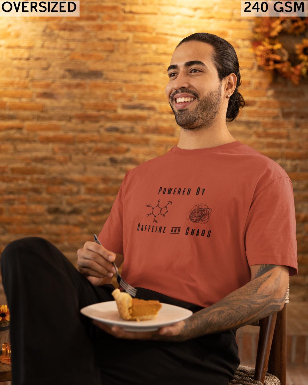 Powered By Caffeine & Chaos Oversized T-Shirt - Unisex