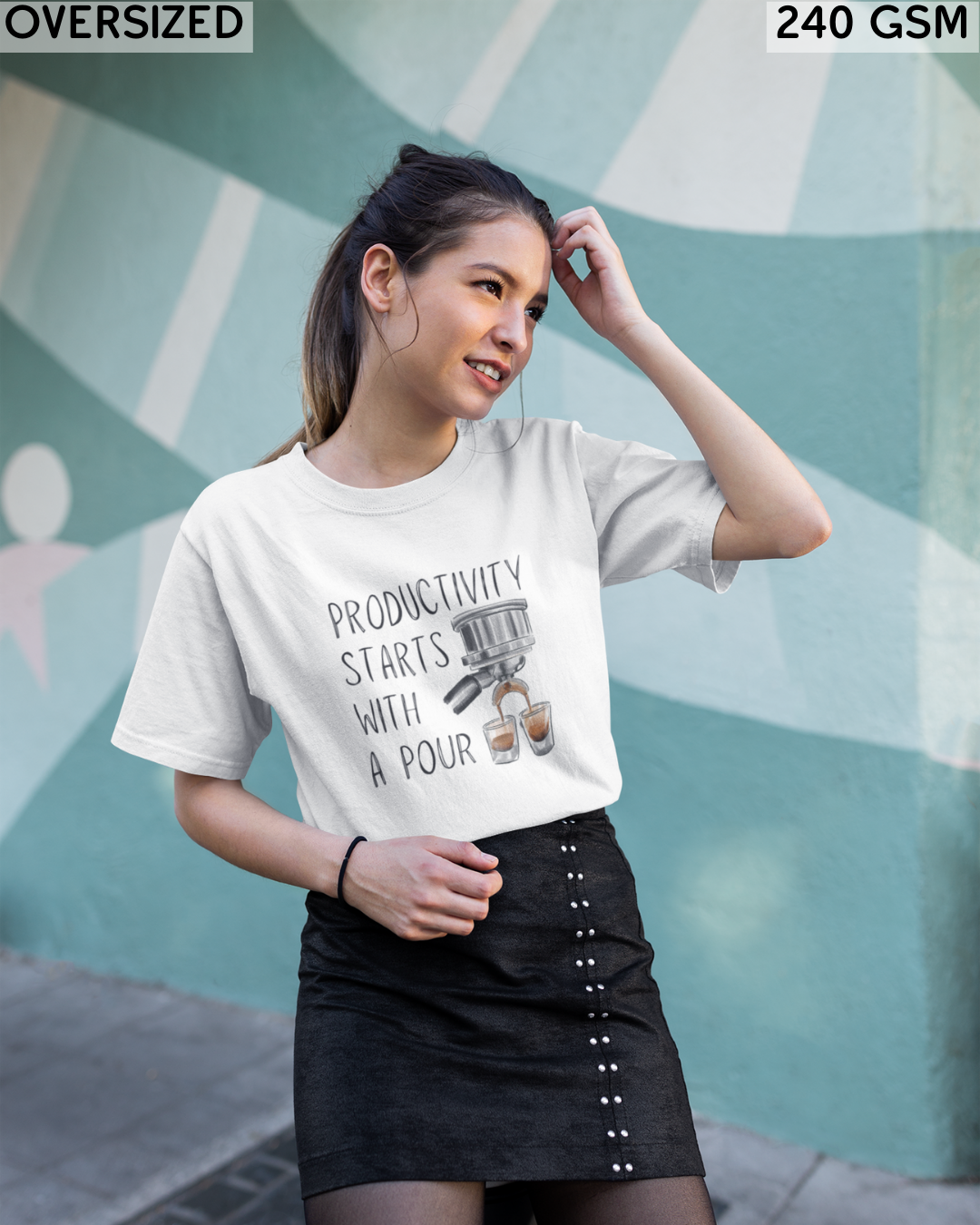 Productivity Starts With a Pour Oversized T-Shirt - Unisex