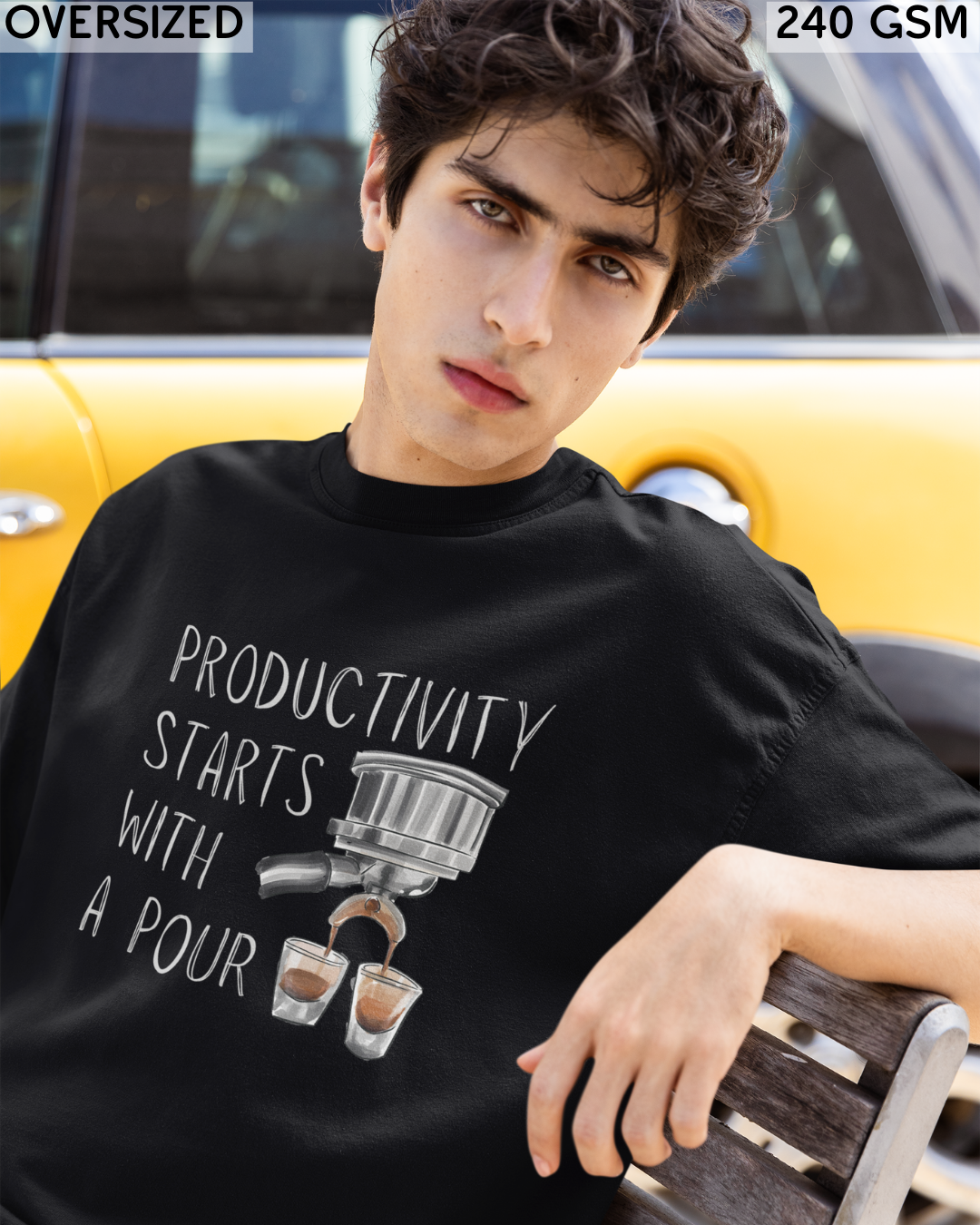 Productivity Starts With a Pour Oversized T-Shirt - Unisex