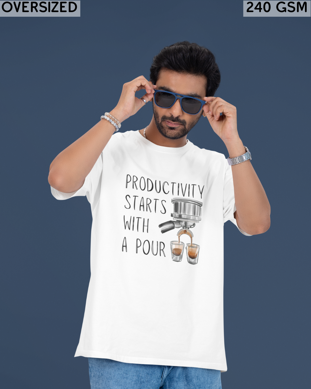 Productivity Starts With a Pour Oversized T-Shirt - Unisex