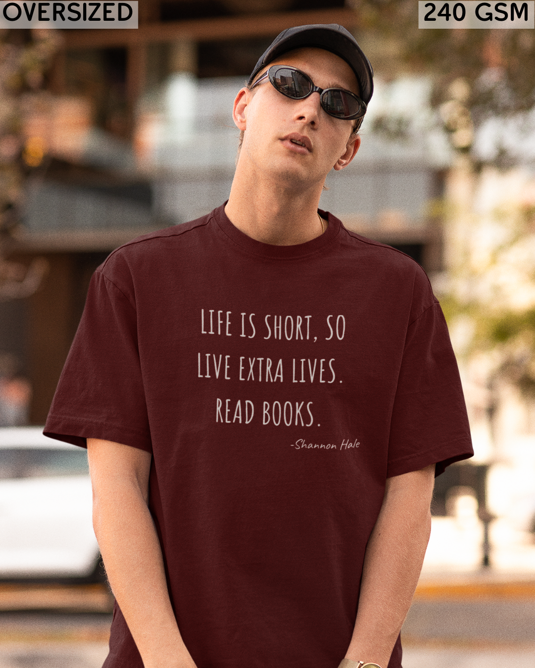 Life is Short So Live Extra Lives Read Books Oversized T-Shirt - Unisex