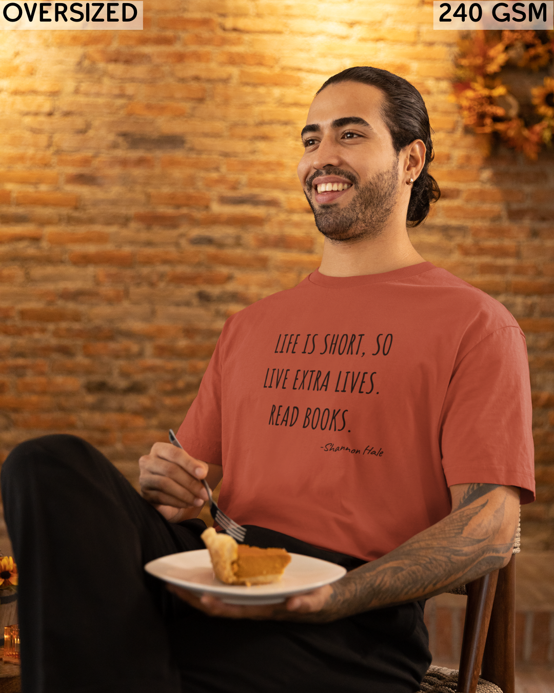 Life is Short So Live Extra Lives Read Books Oversized T-Shirt - Unisex