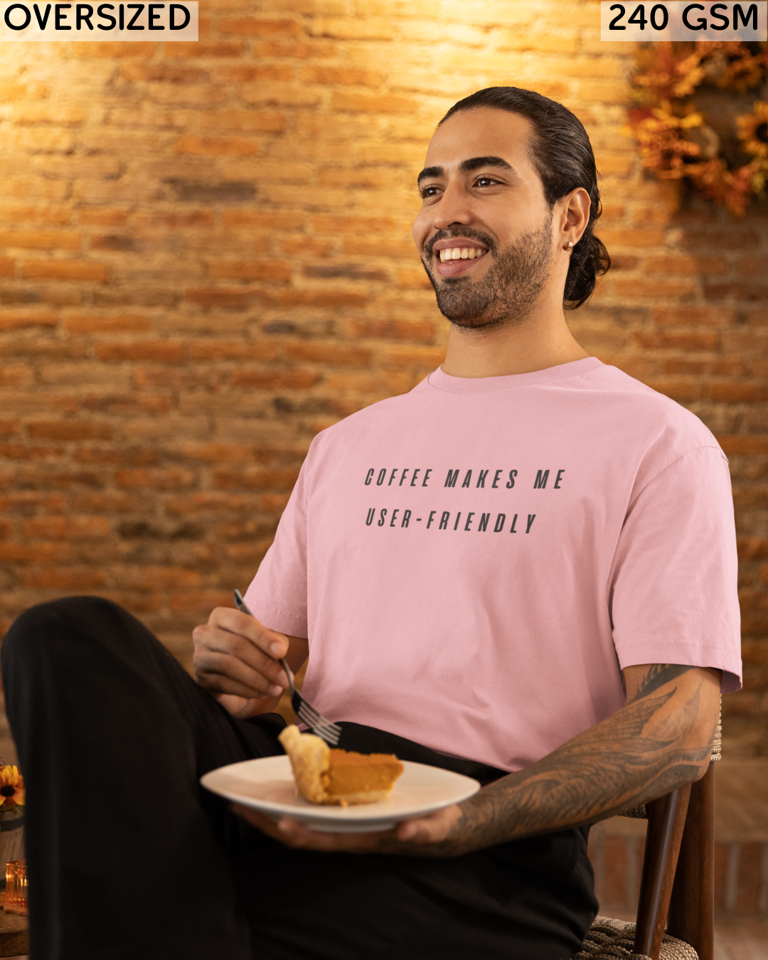 Coffee Makes Me User-Friendly Oversized T-Shirt - Unisex