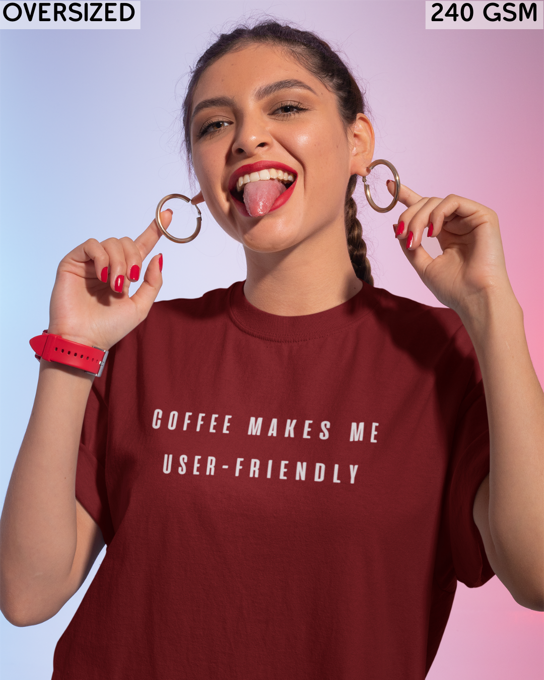 Coffee Makes Me User-Friendly Oversized T-Shirt - Unisex