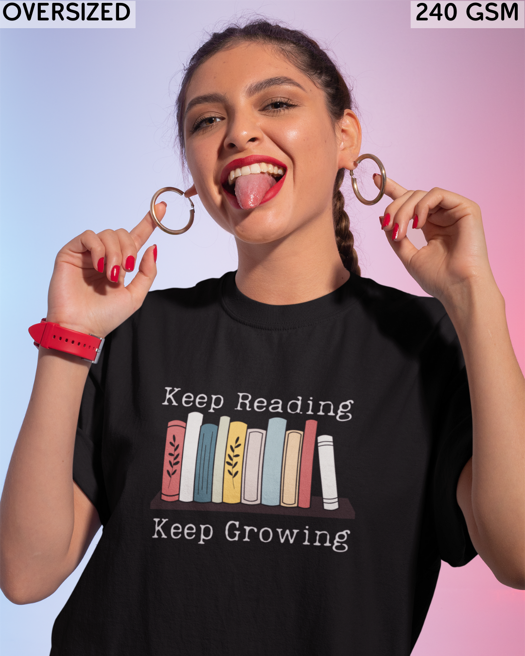 Keep Reading Keep Growing Oversized T-Shirt - Unisex