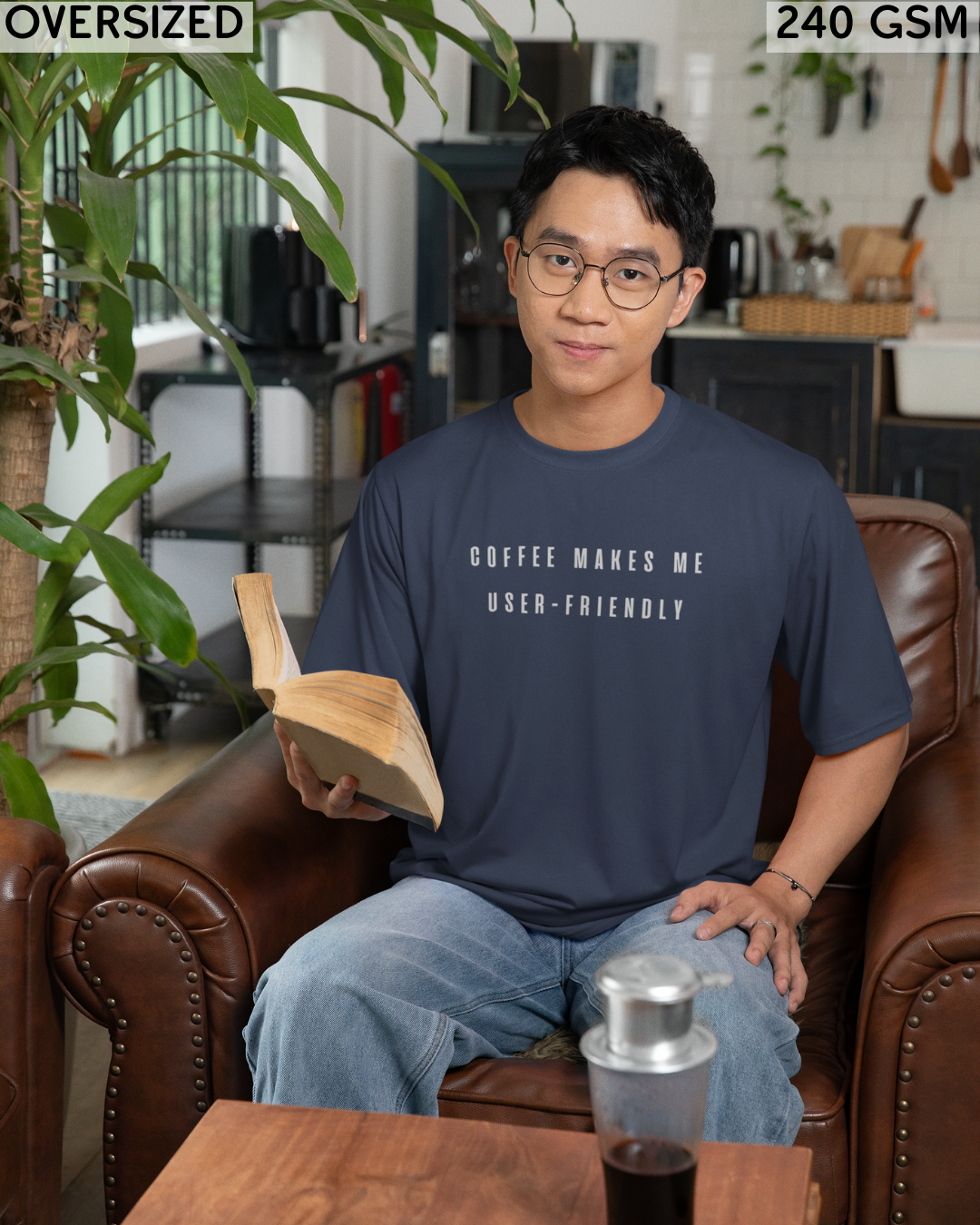 Coffee Makes Me User-Friendly Oversized T-Shirt - Unisex