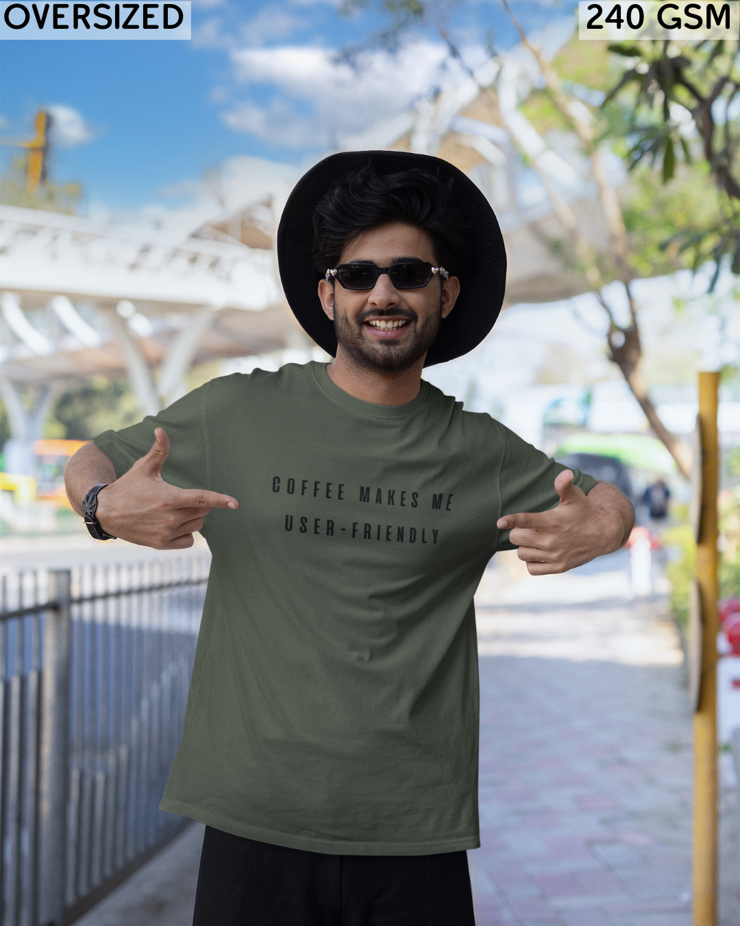 Coffee Makes Me User-Friendly Oversized T-Shirt - Unisex