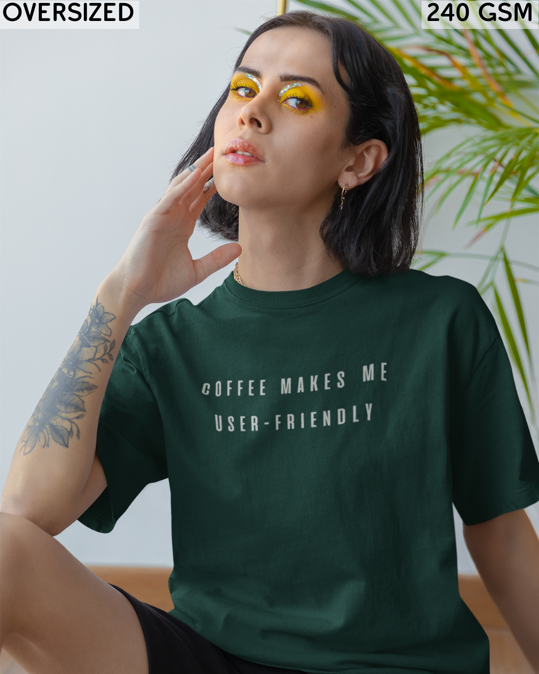Coffee Makes Me User-Friendly Oversized T-Shirt - Unisex