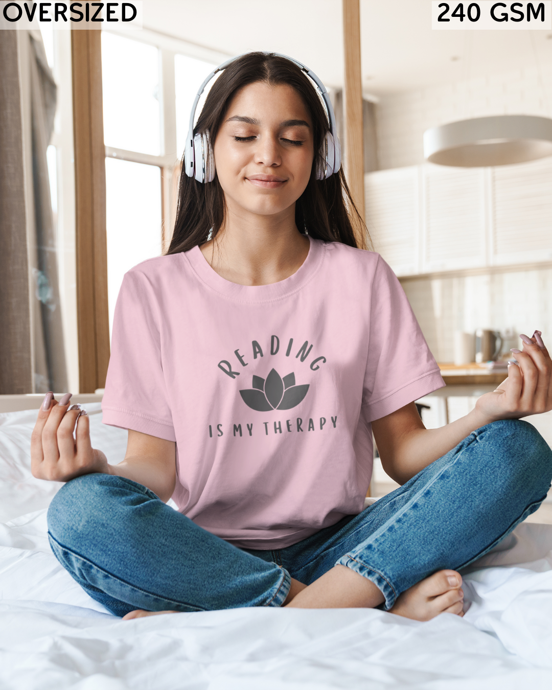 Reading Is My Therapy Oversized T-Shirt - Unisex