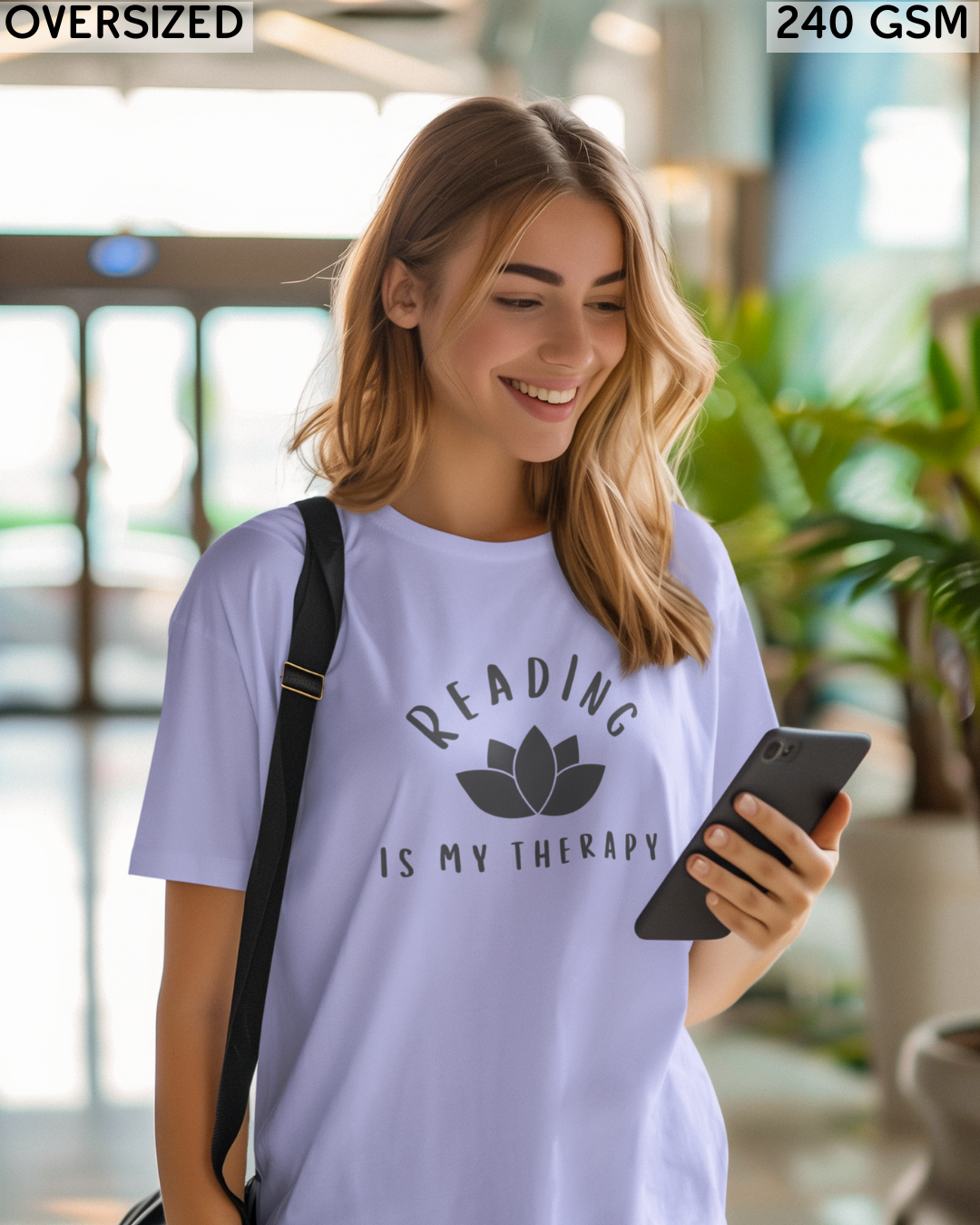 Reading Is My Therapy Oversized T-Shirt - Unisex