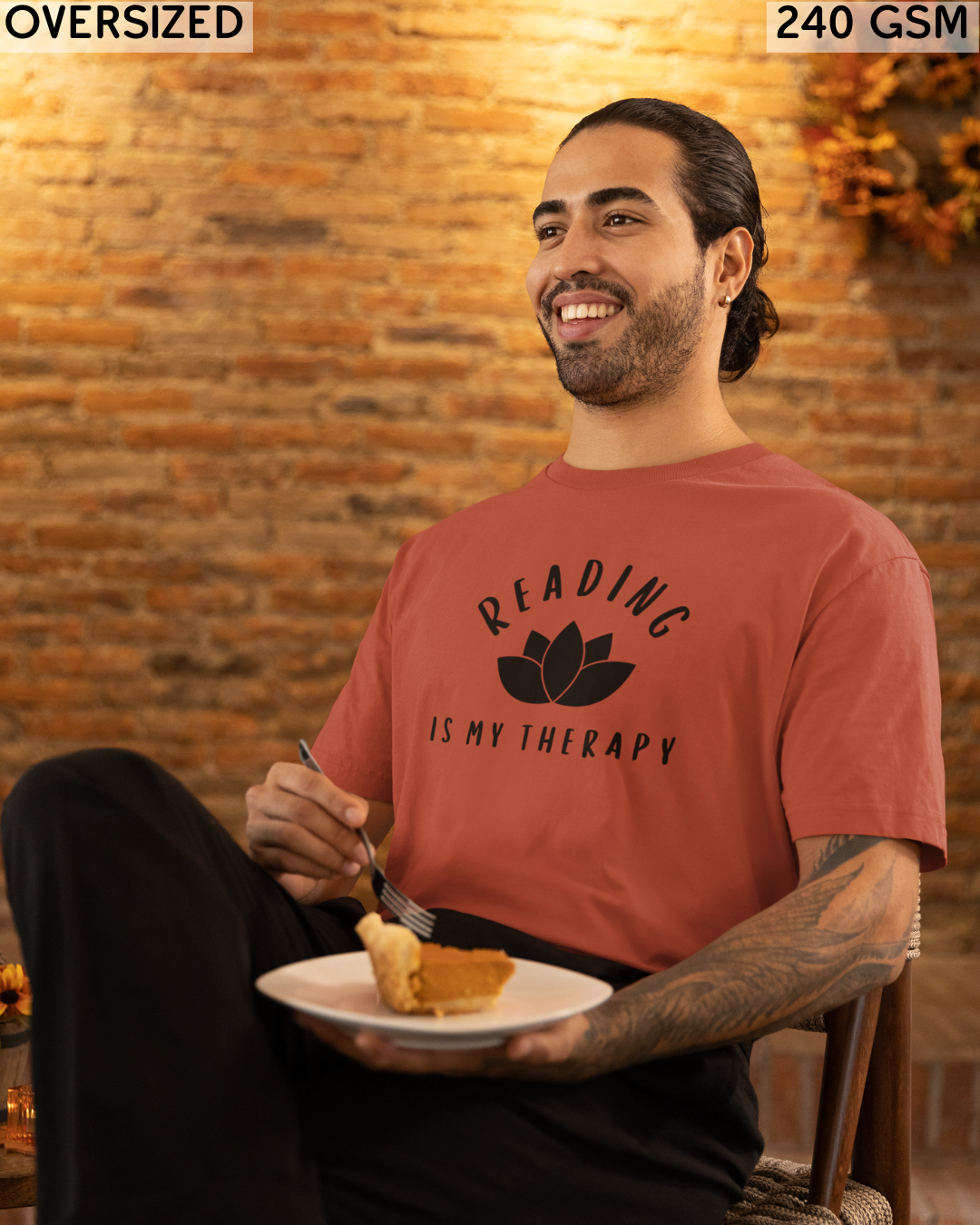 Reading Is My Therapy Oversized T-Shirt - Unisex
