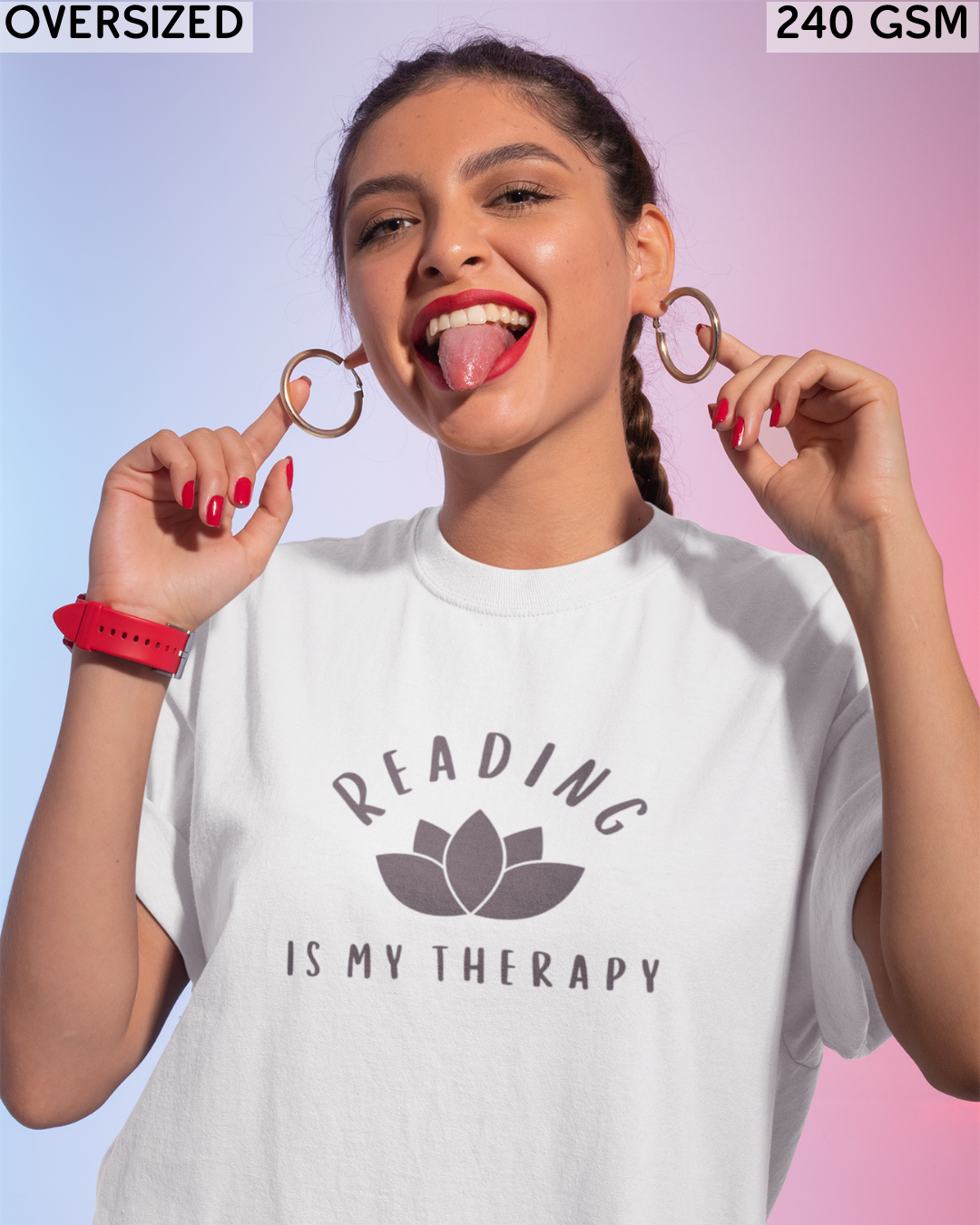 Reading Is My Therapy Oversized T-Shirt - Unisex