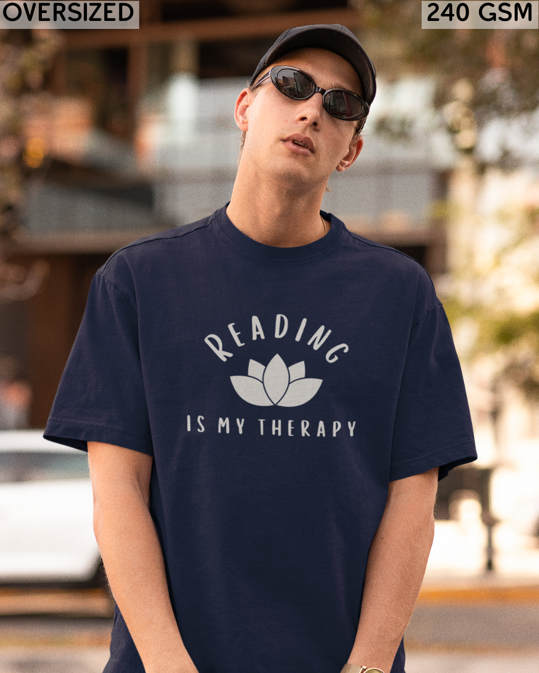 Reading Is My Therapy Oversized T-Shirt - Unisex