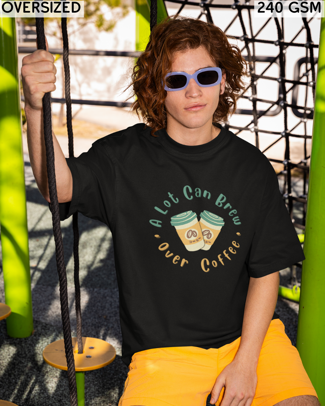 A Lot Can Brew Over Coffee Oversized T-Shirt - Unisex