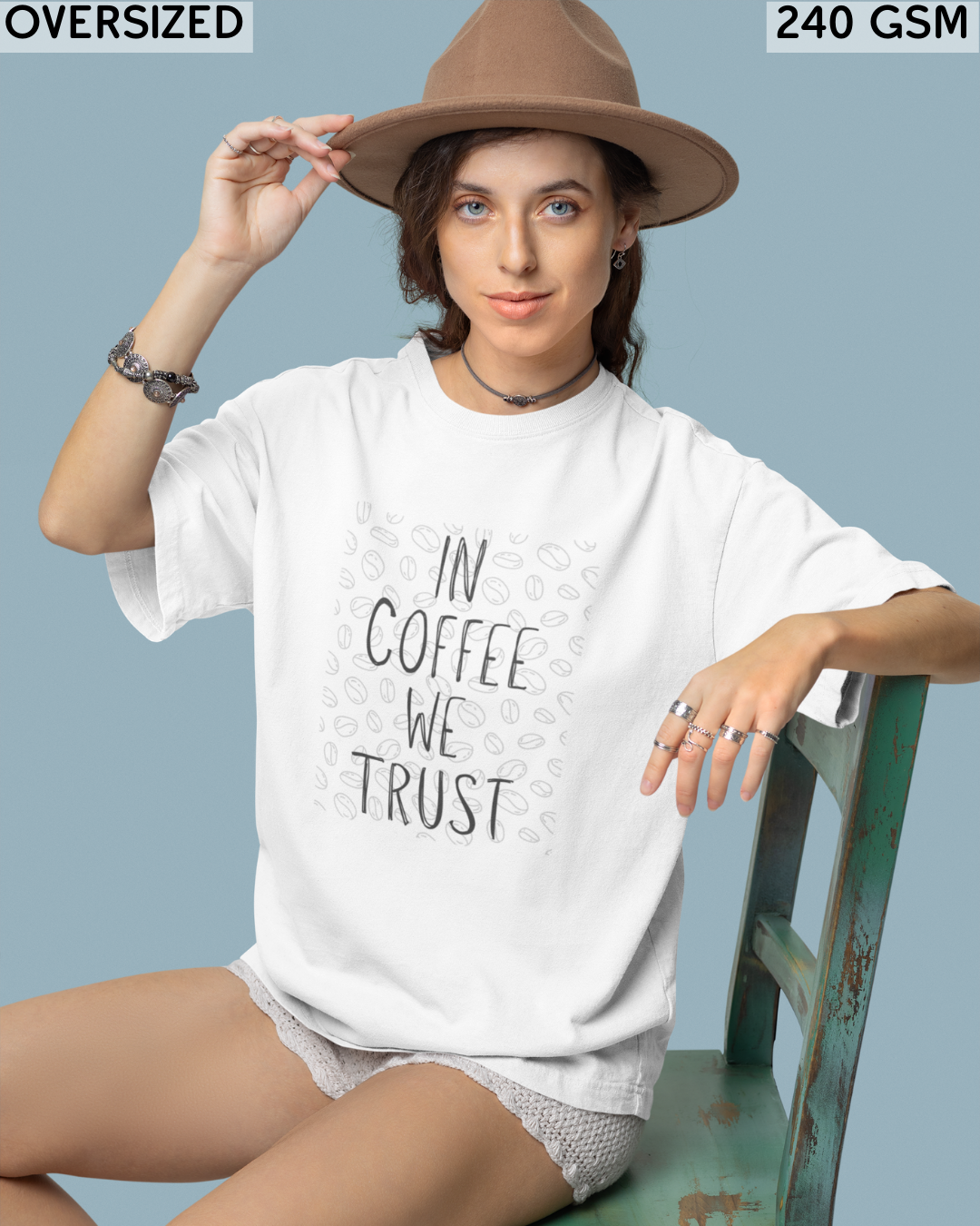 In Coffee We Trust Oversized T-Shirt - Unisex