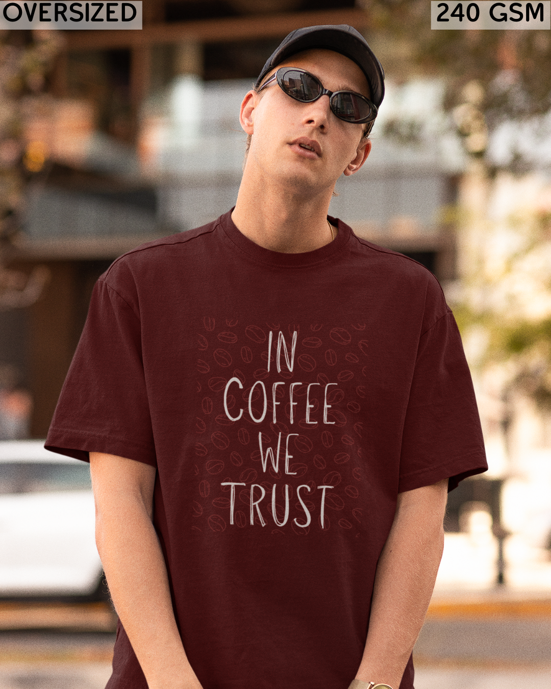 In Coffee We Trust Oversized T-Shirt - Unisex