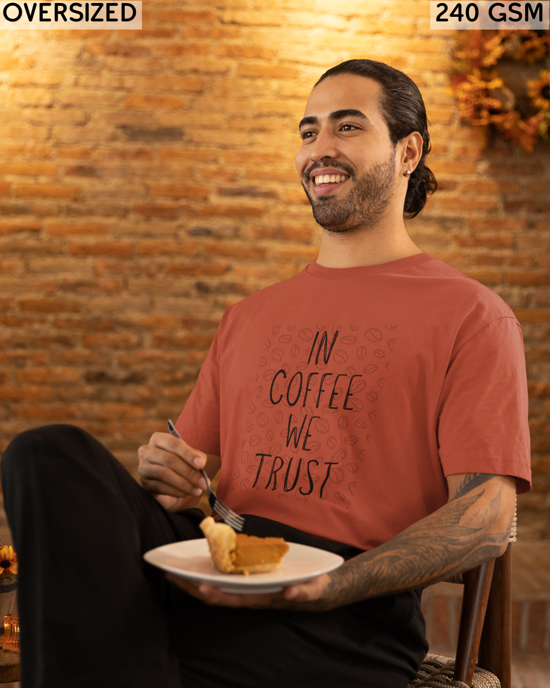 In Coffee We Trust Oversized T-Shirt - Unisex