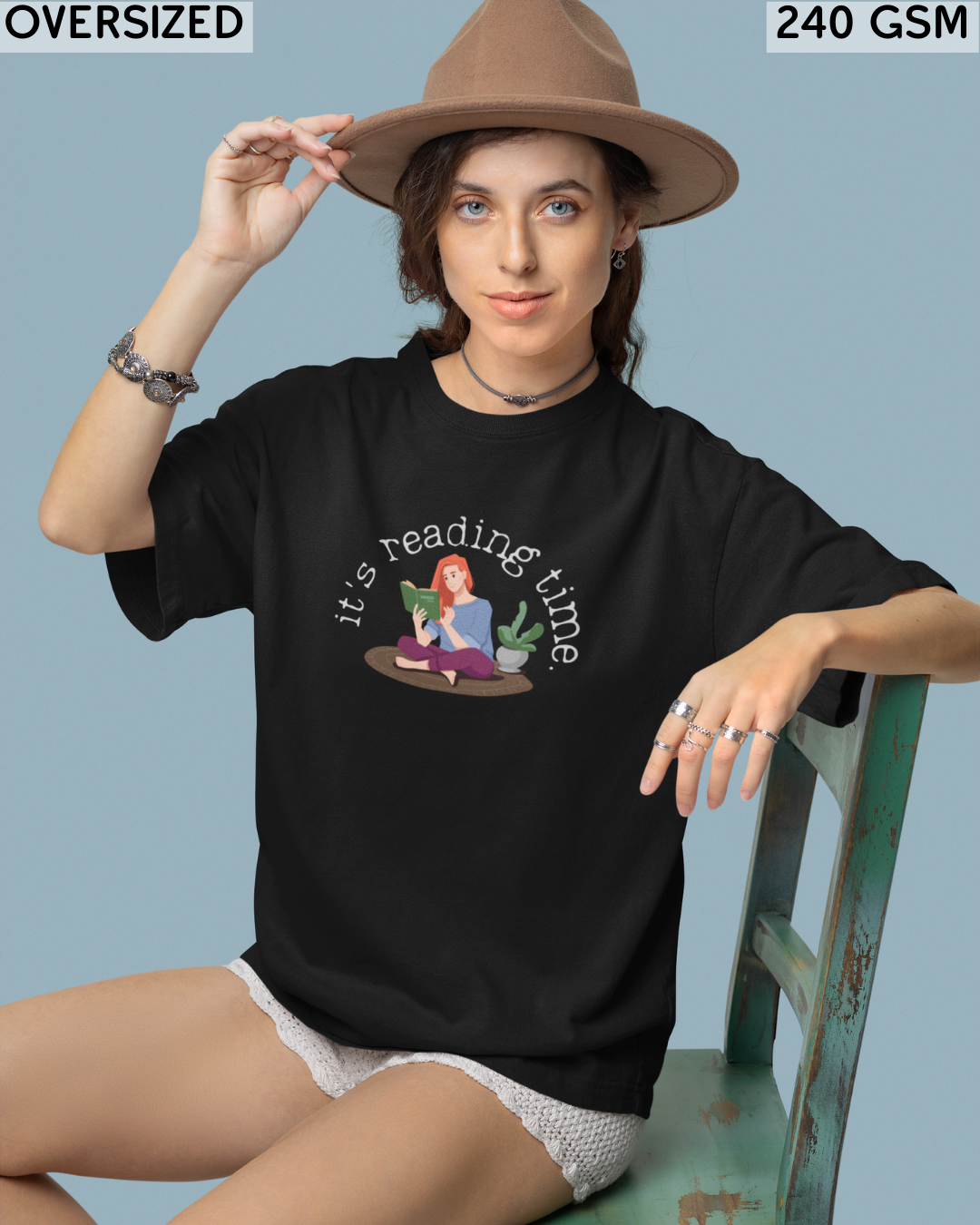 It's Reading Time Oversized T-Shirt - Unisex