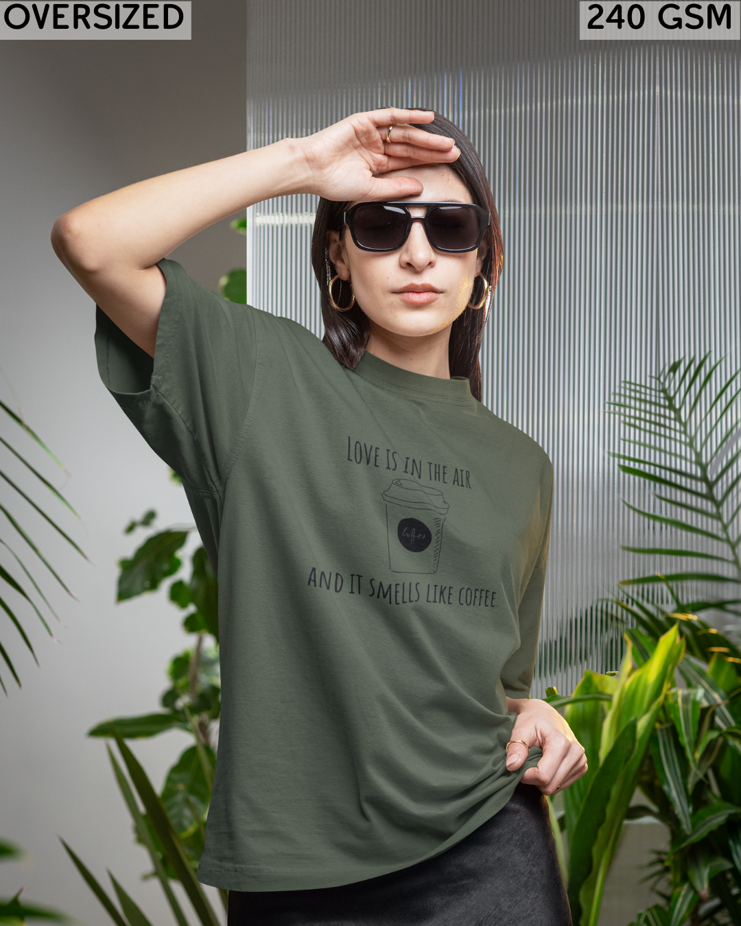 Love Is In The Air & It Smells Like Coffee Oversized T-Shirt - Unisex
