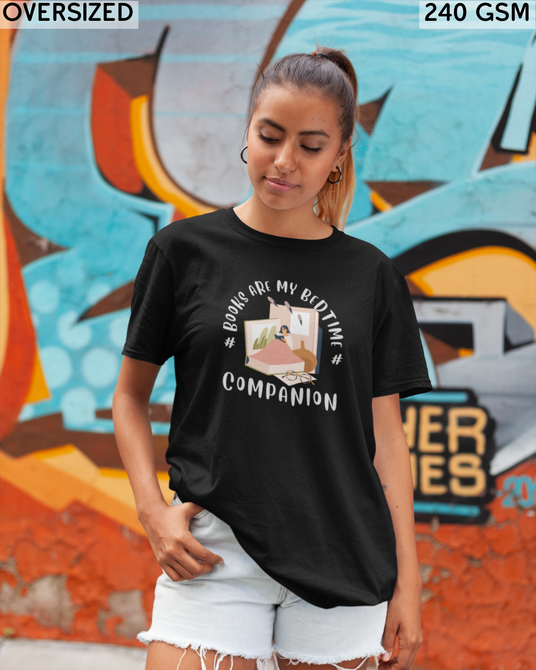 Books Are My Bedtime Companion Oversized T-Shirt - Unisex