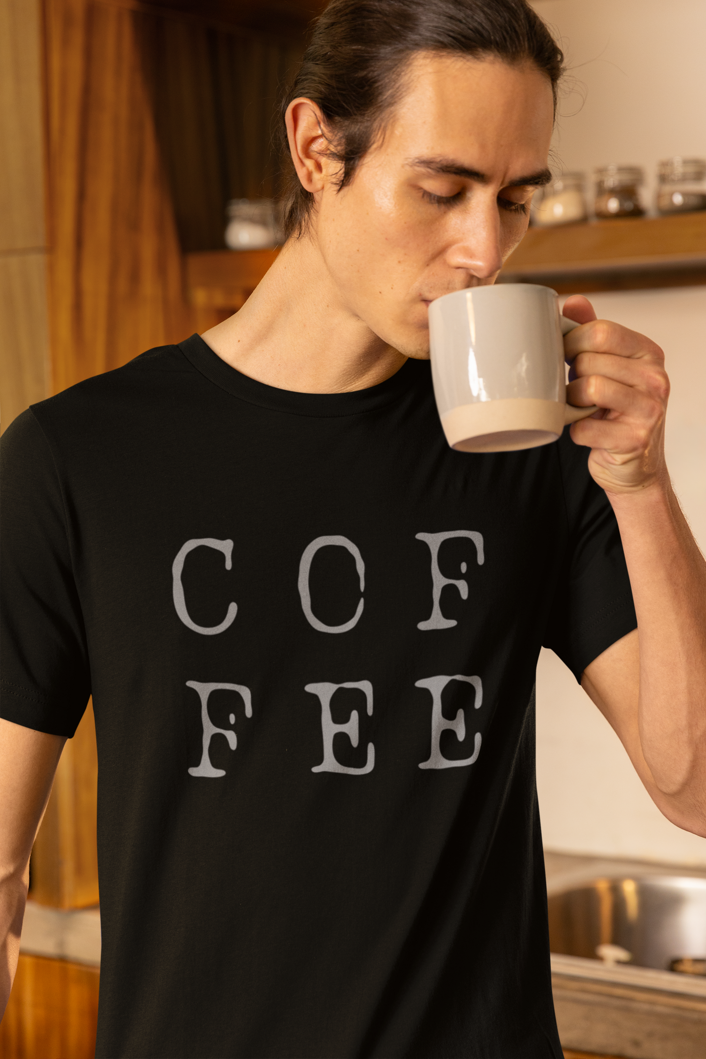 Coffee Large (English) Text T-Shirt - Unisex
