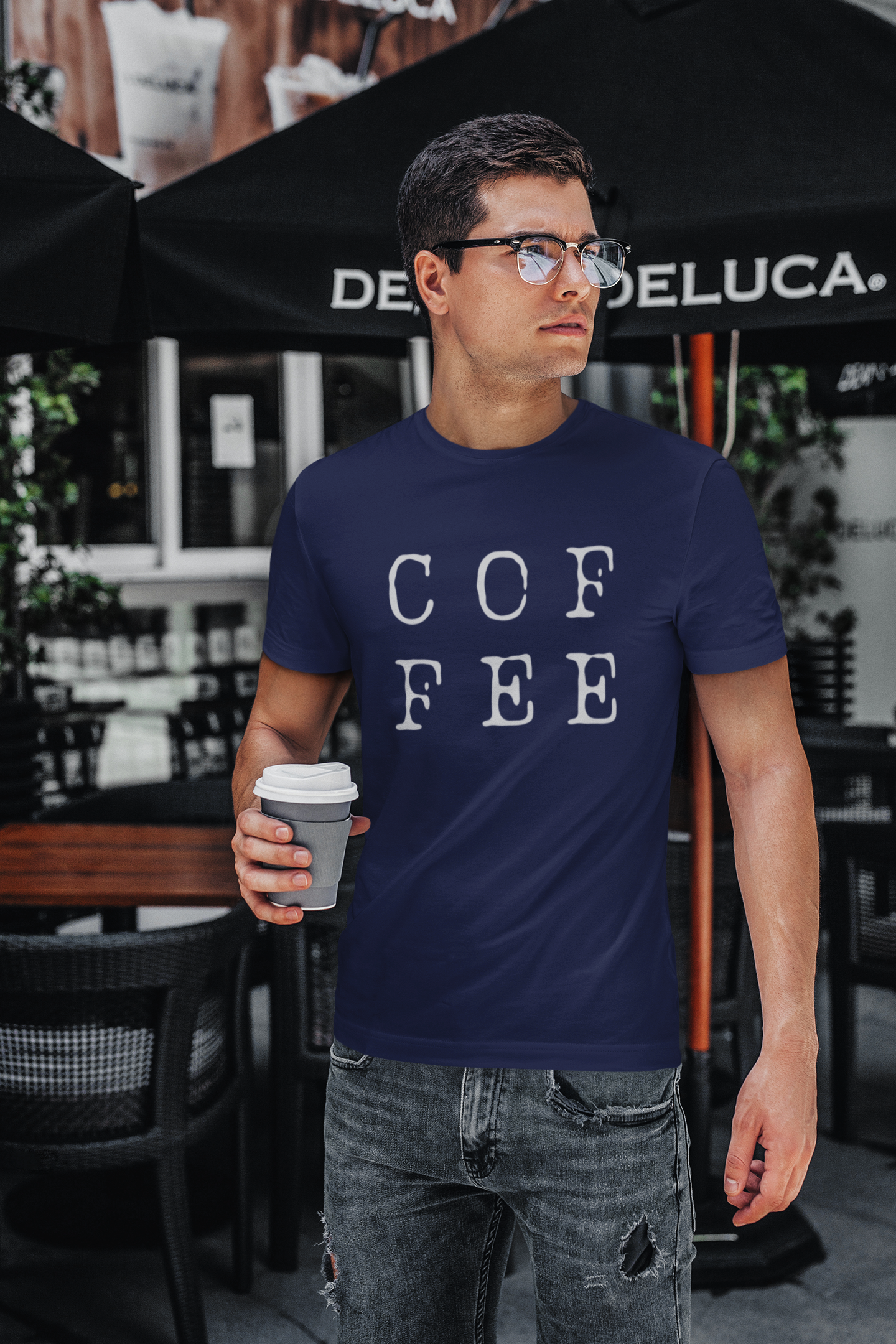 Coffee Large (English) Text T-Shirt - Unisex