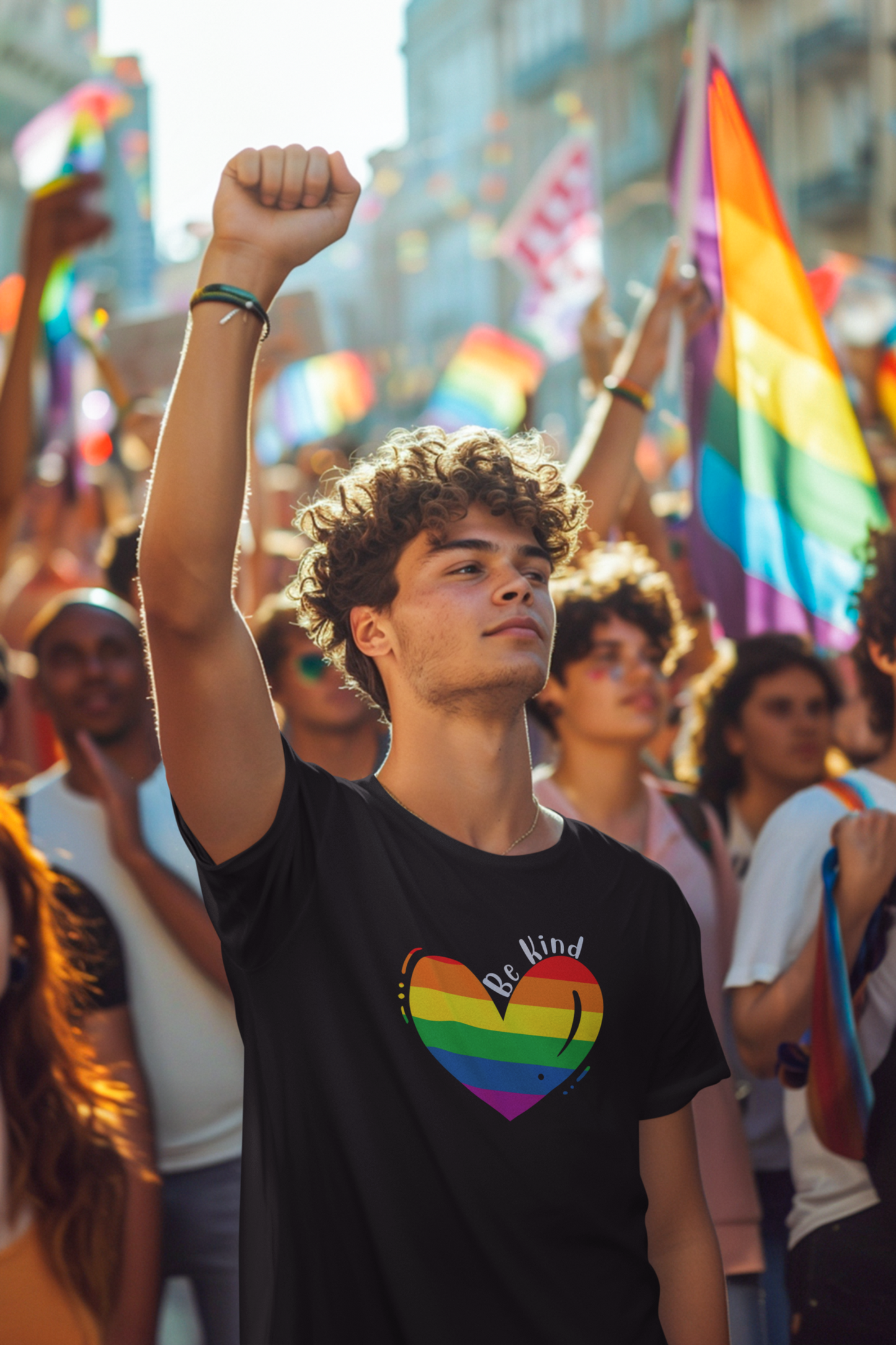 Be Kind Rainbow Heart LGBTQ+ T-Shirt - Unisex