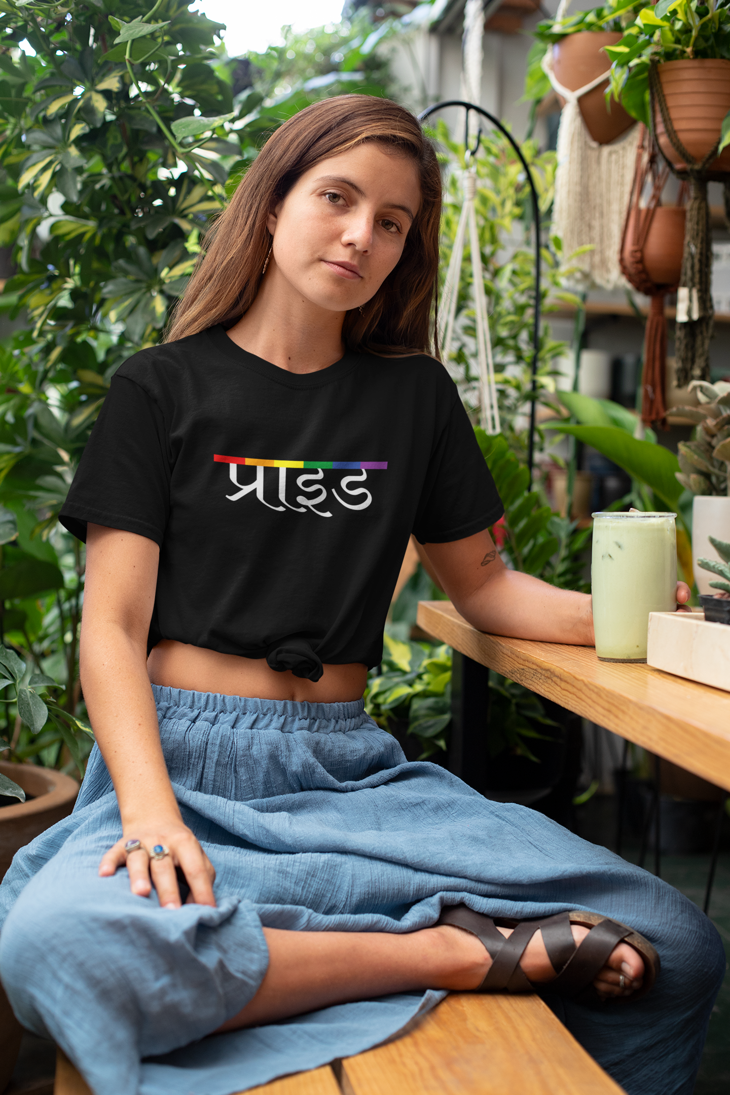 Pride (Hindi) Text LGBTQ+ T-Shirt - Unisex