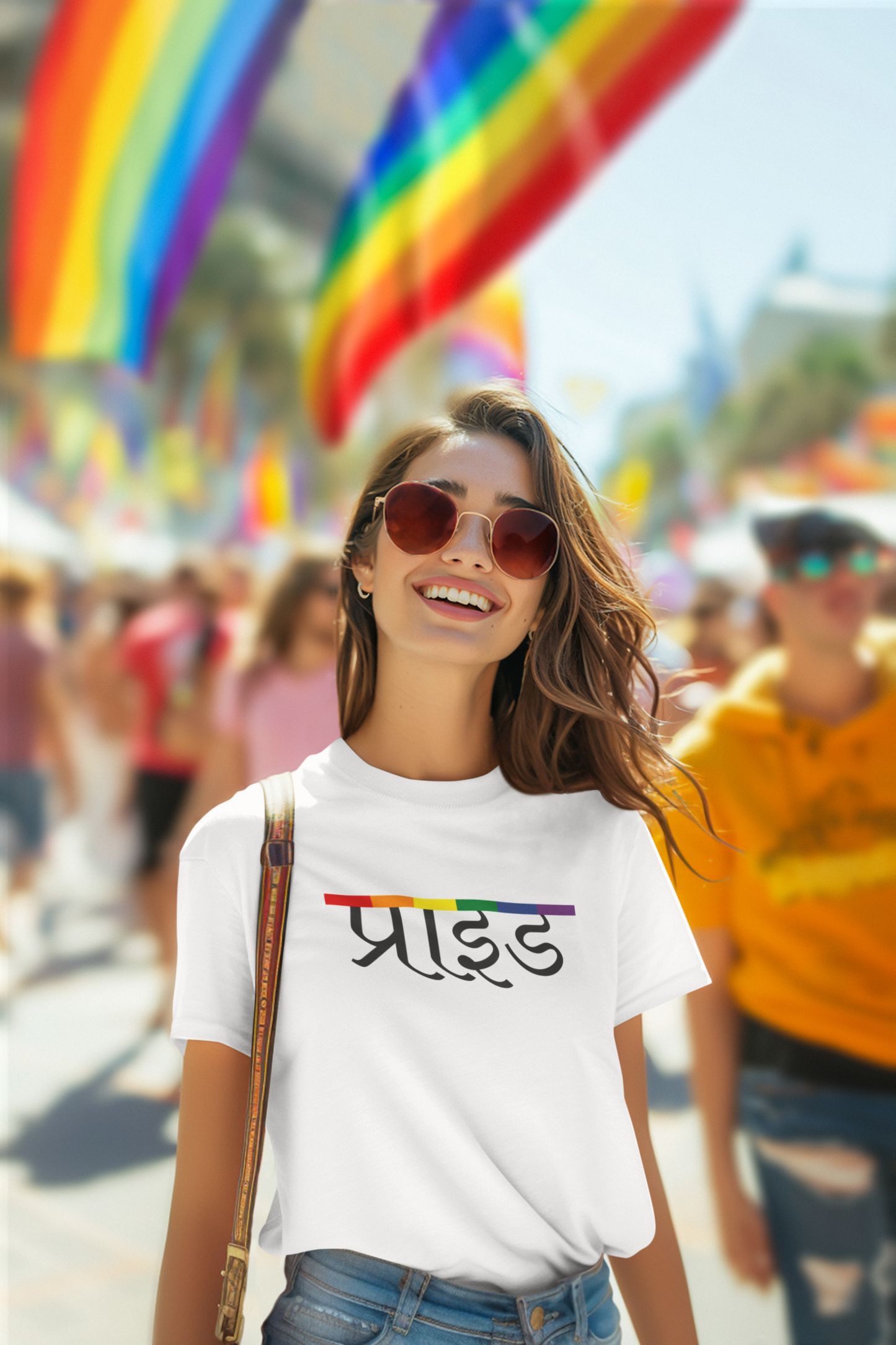 Pride (Hindi) Text LGBTQ+ T-Shirt - Unisex