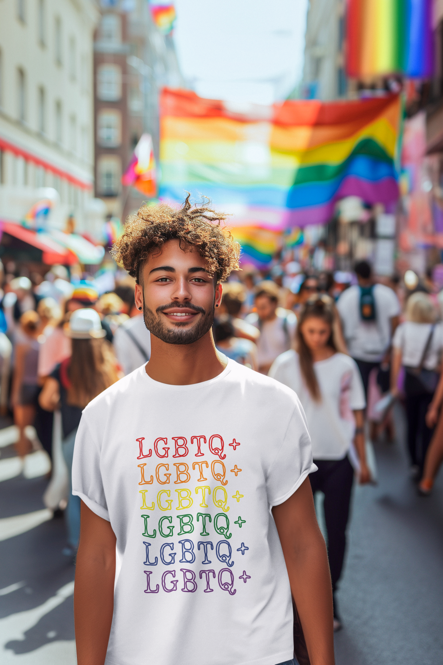 LGBTQ+ Rainbow Text T-Shirt - Unisex