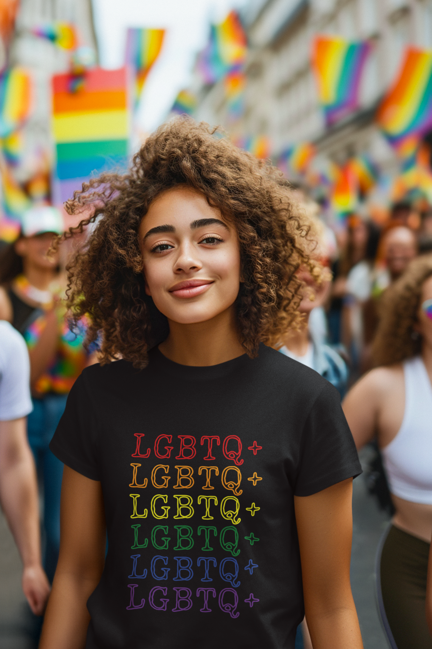 LGBTQ+ Rainbow Text T-Shirt - Unisex