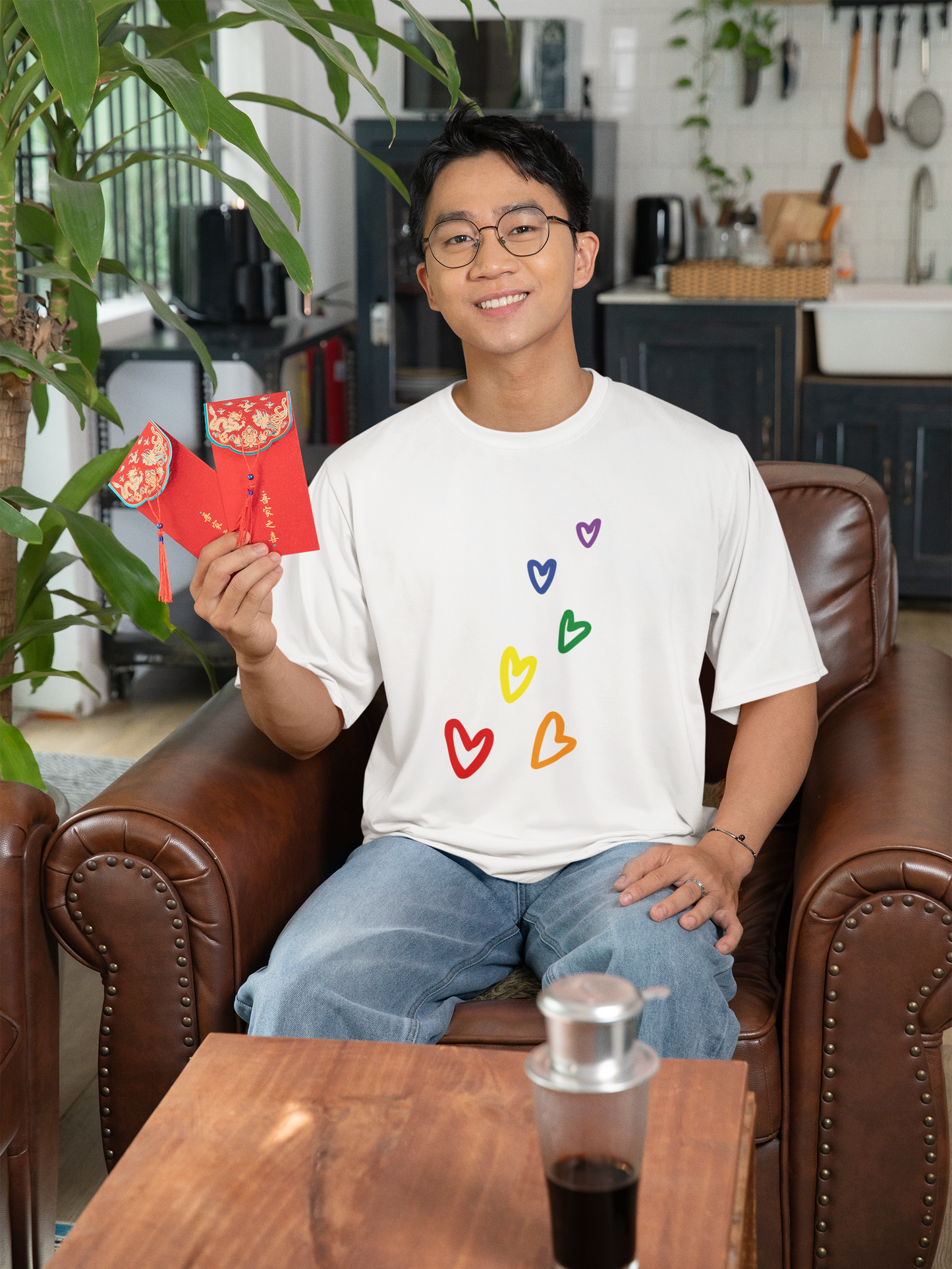 Rainbow Hearts LGBTQ+ Oversized T-Shirt - Unisex