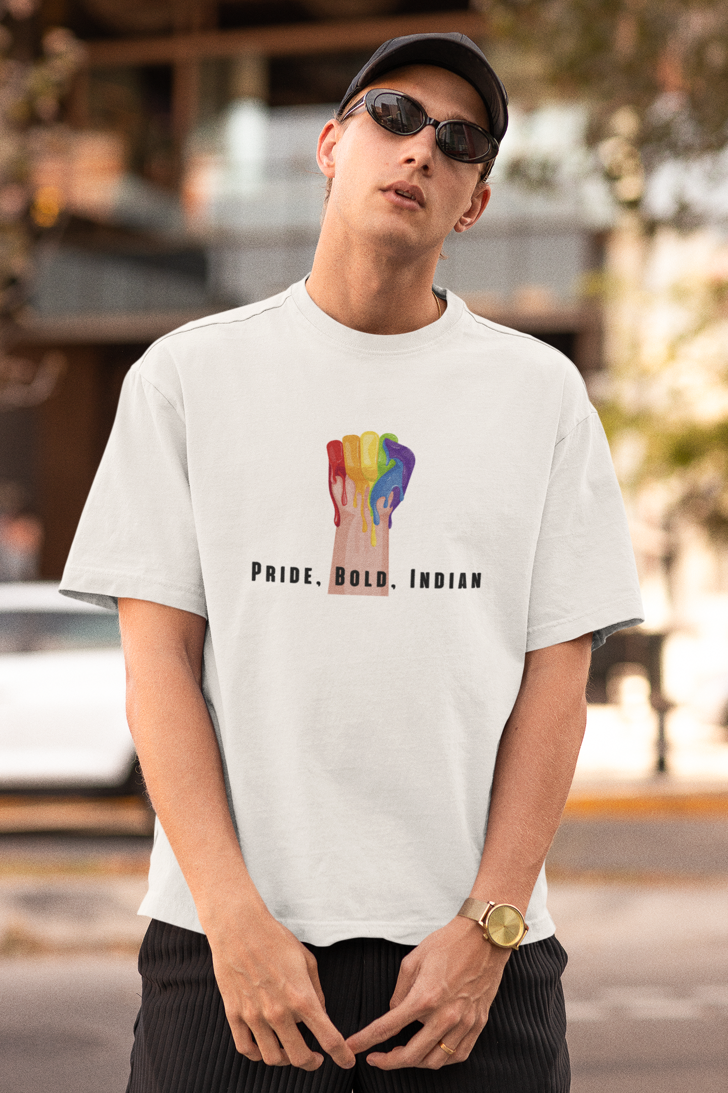 Pride, Bold, Indian LGBTQ+ Oversized T-Shirt - Unisex