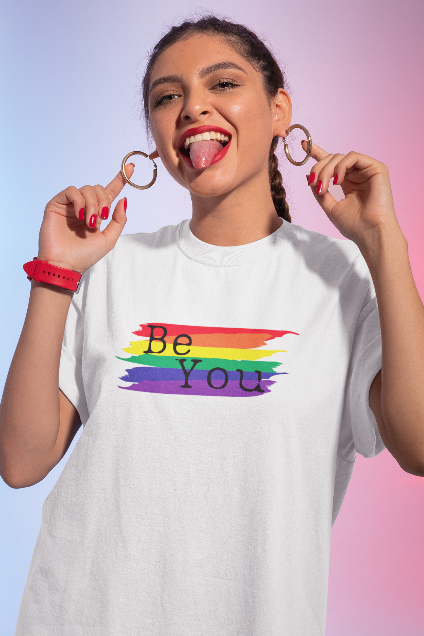 Be You Rainbow Flag LGBTQ+ Oversized T-Shirt - Unisex