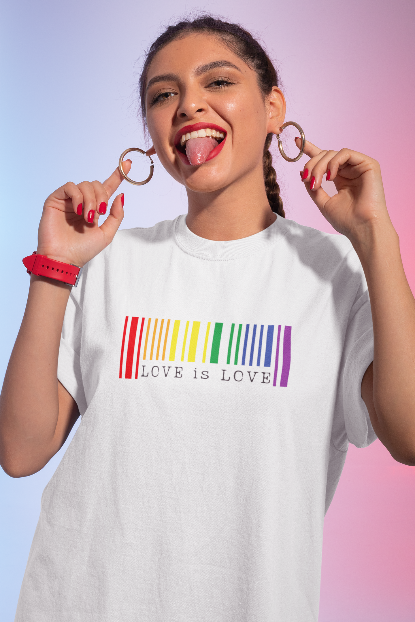 Love is Love Barcode LGBTQ+ Oversized T-Shirt - Unisex