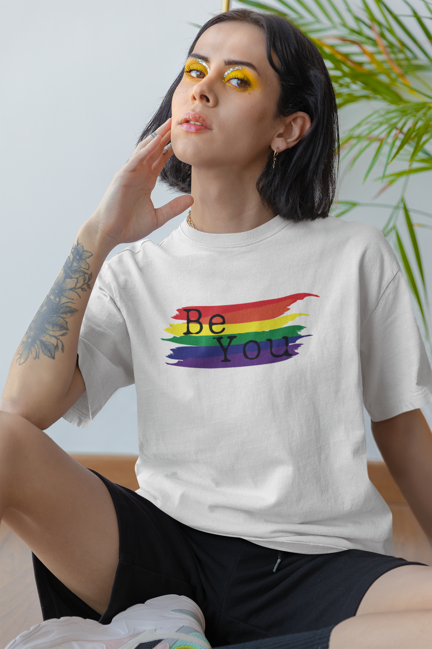 Be You Rainbow Flag LGBTQ+ Oversized T-Shirt - Unisex